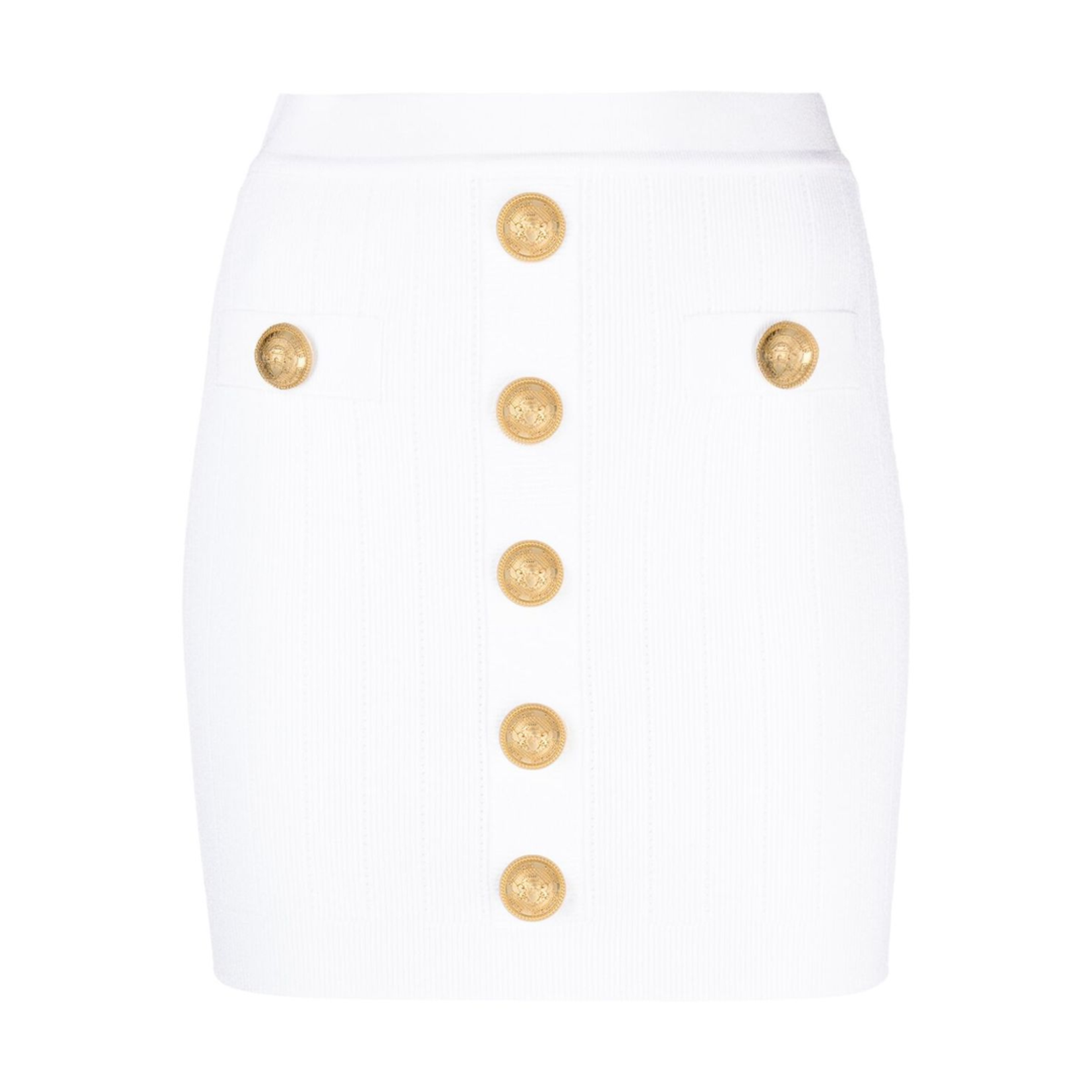 White Ribbed Knit Skirt