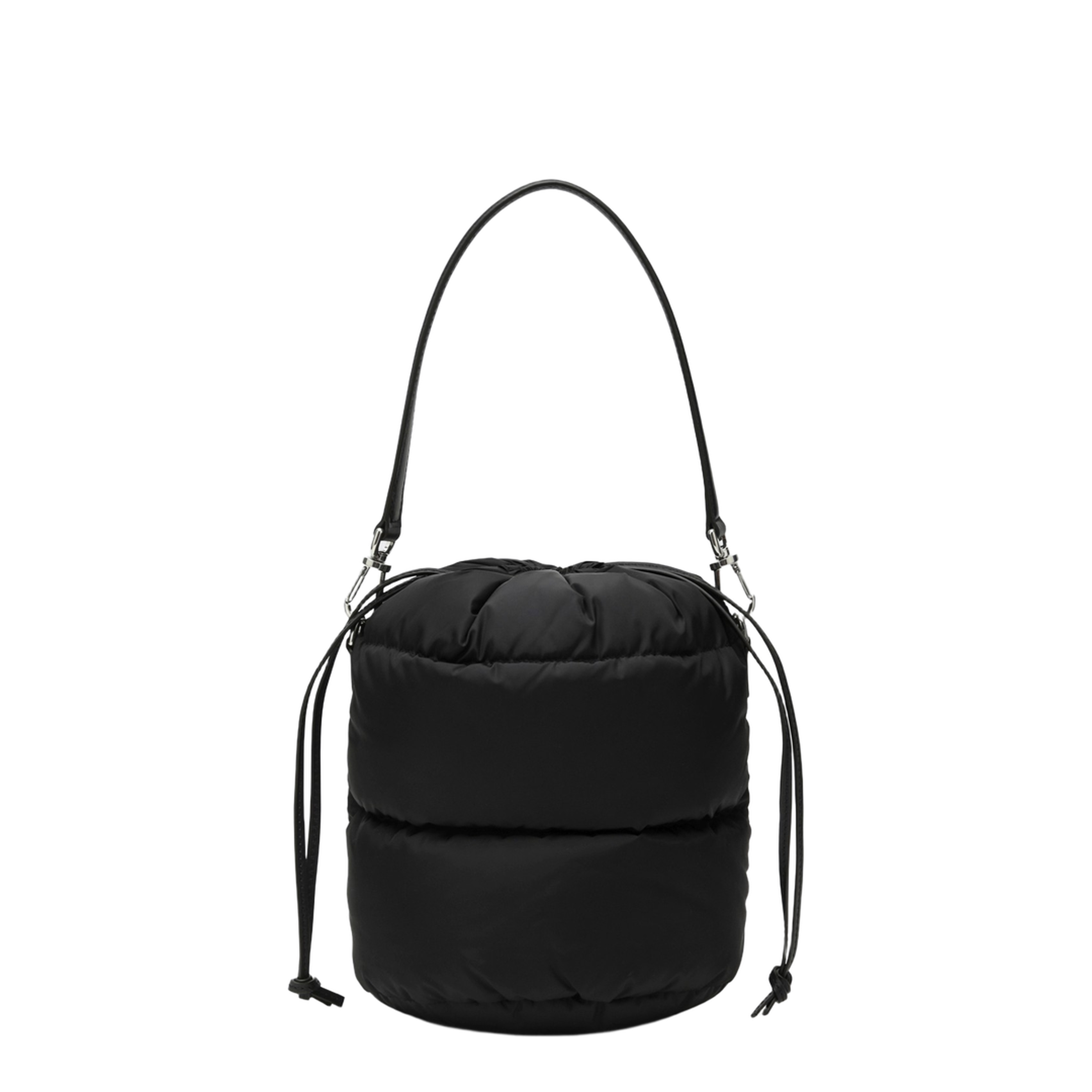 Black Handbag with Drawstring Closure