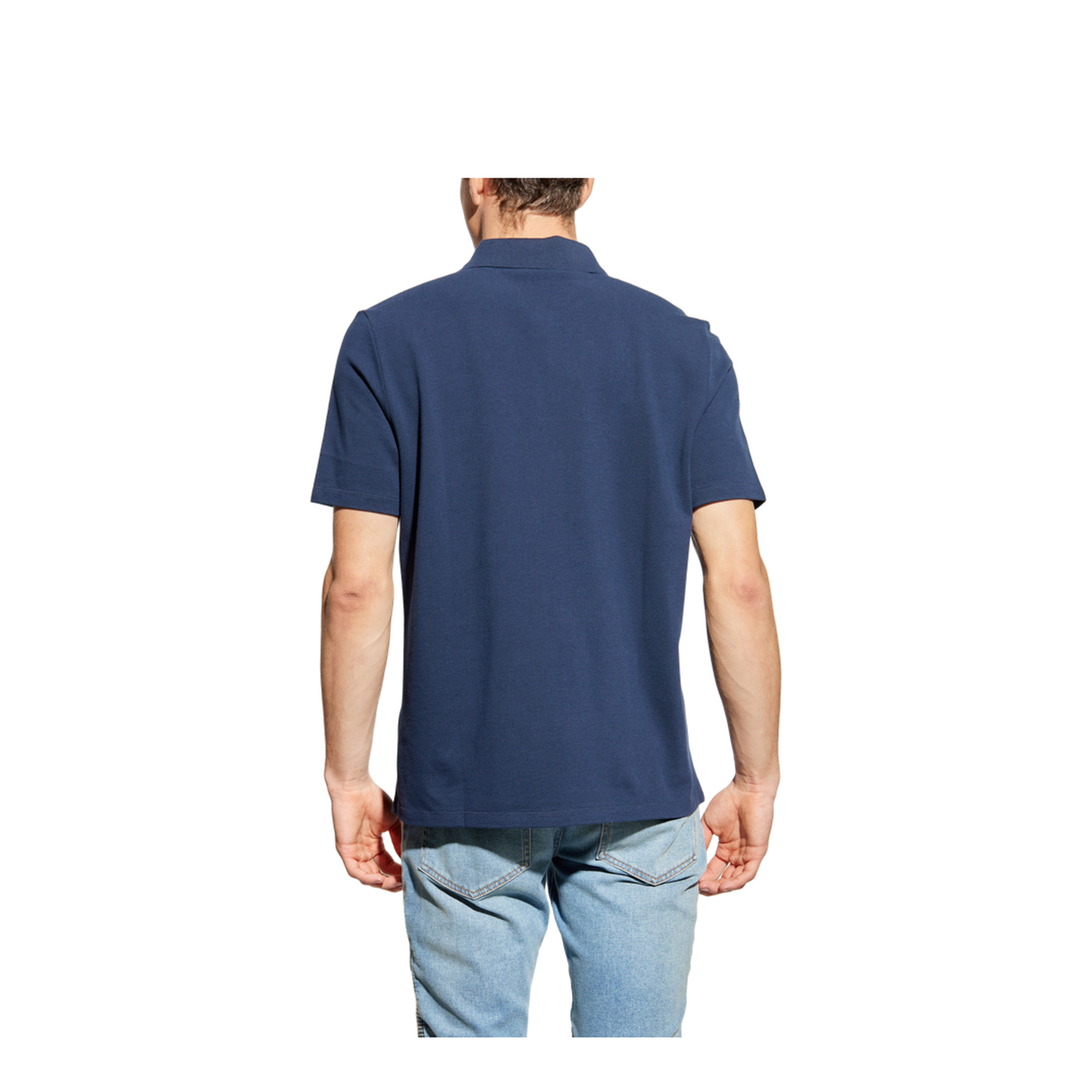 Cotton Polo Écusson Print Shirt Navy