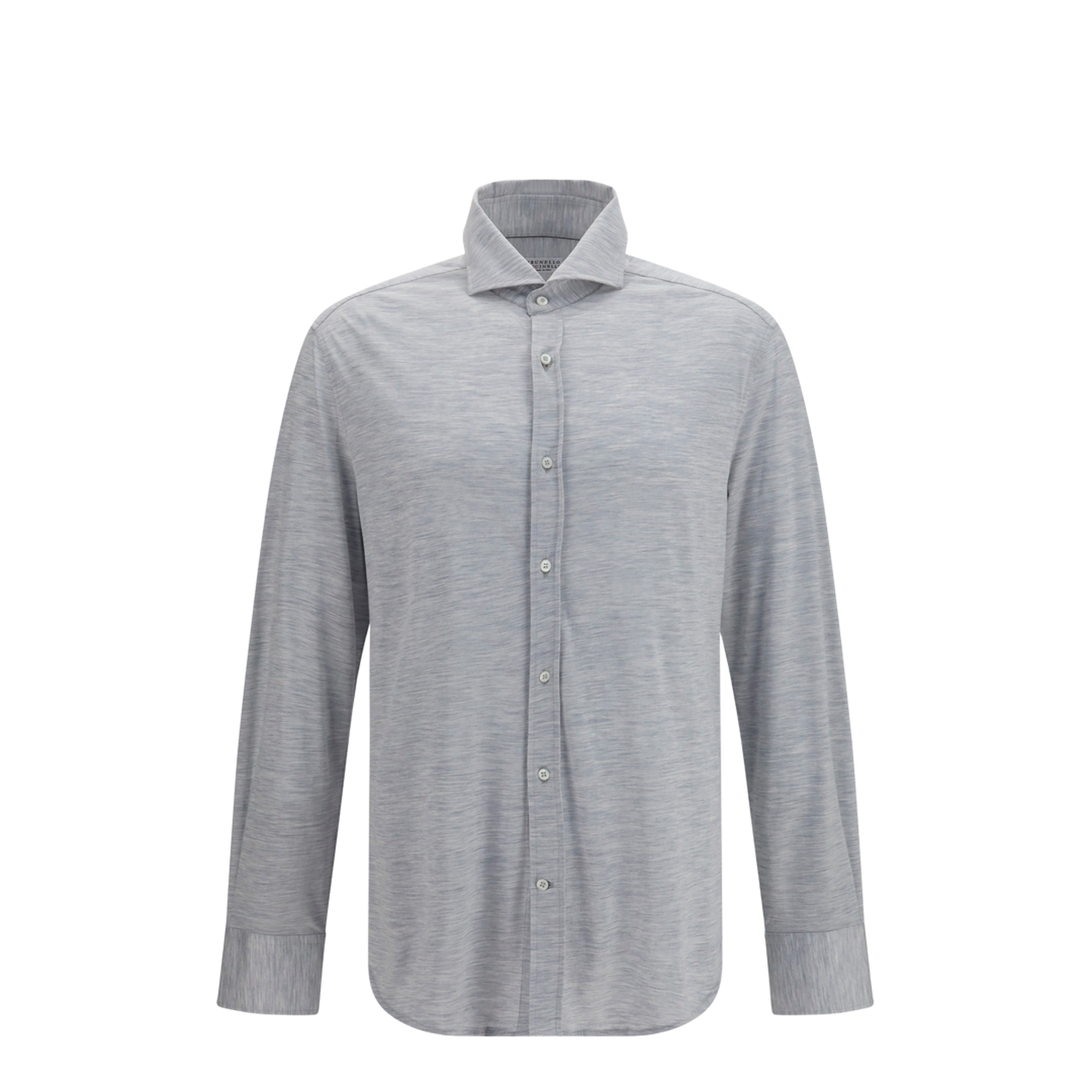 MAYFEYR - Brunello Cucinelli - Silk And Cotton Jersey Shirt With Spread Collar - MD8216686