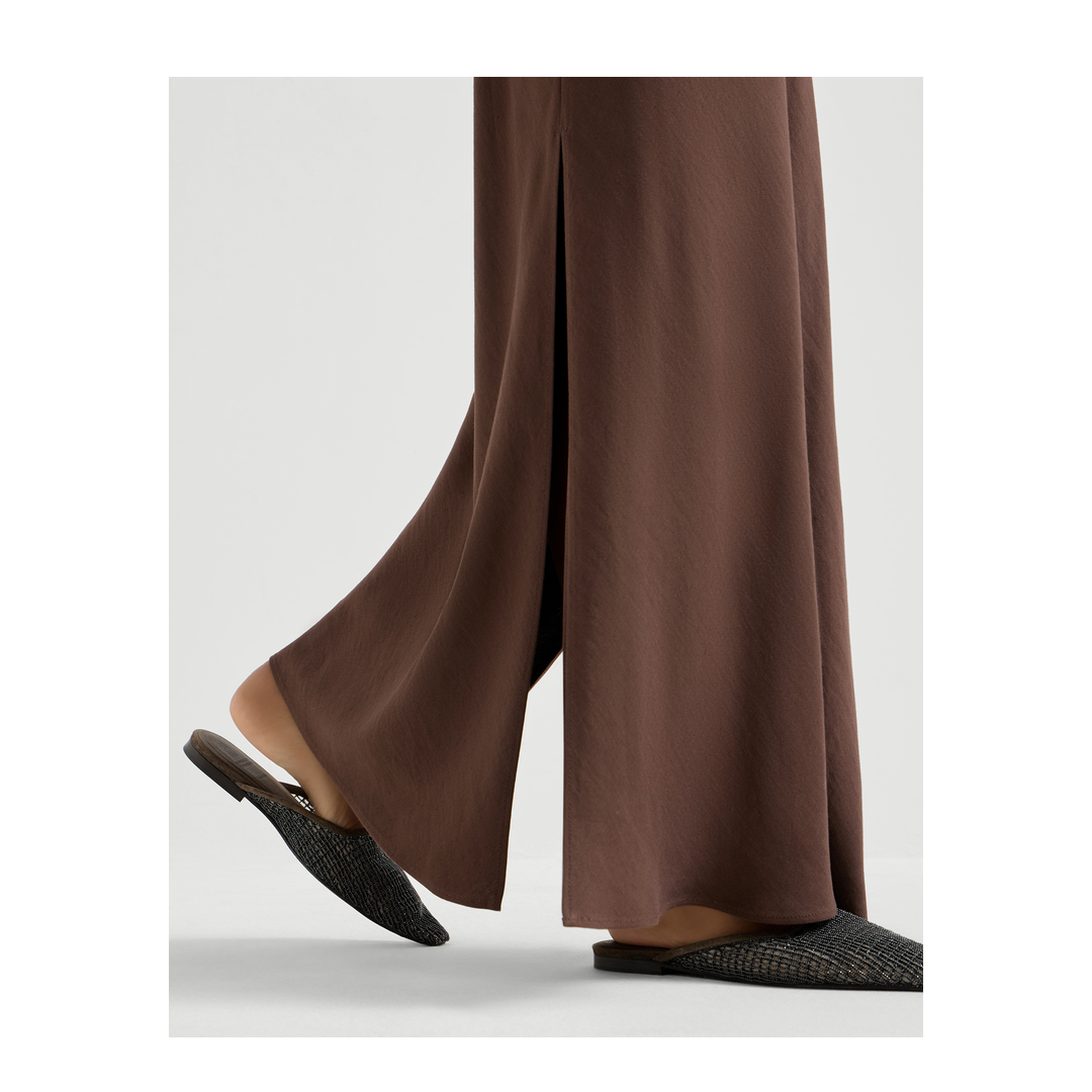 MAYFEYR - Brunello Cucinelli - Brown Viscose Blend Skirt - MH126G3396C9284