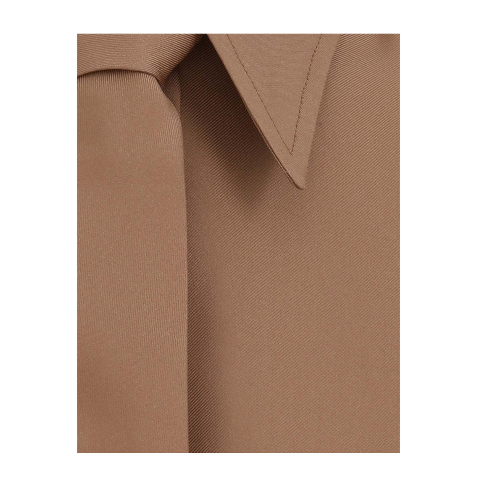 Silk Shirt with Tie in Beige