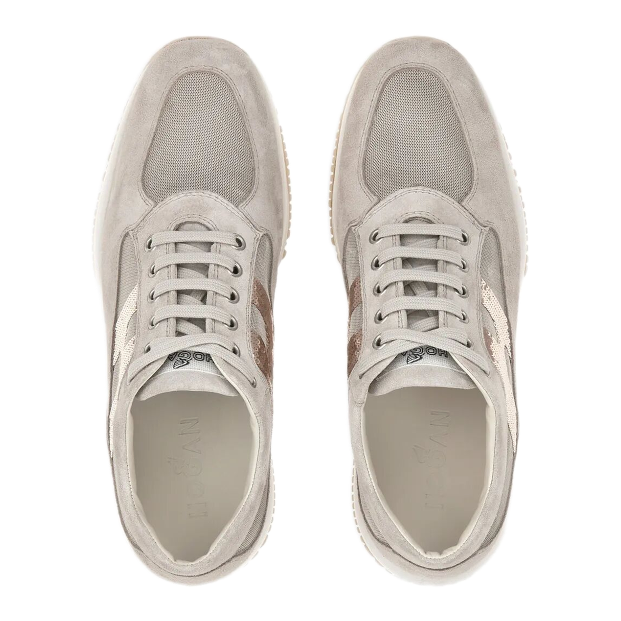 MAYFEYR - Hogan - Interactive Suede Sneakers With Sequins - HXW00N05640UWQ