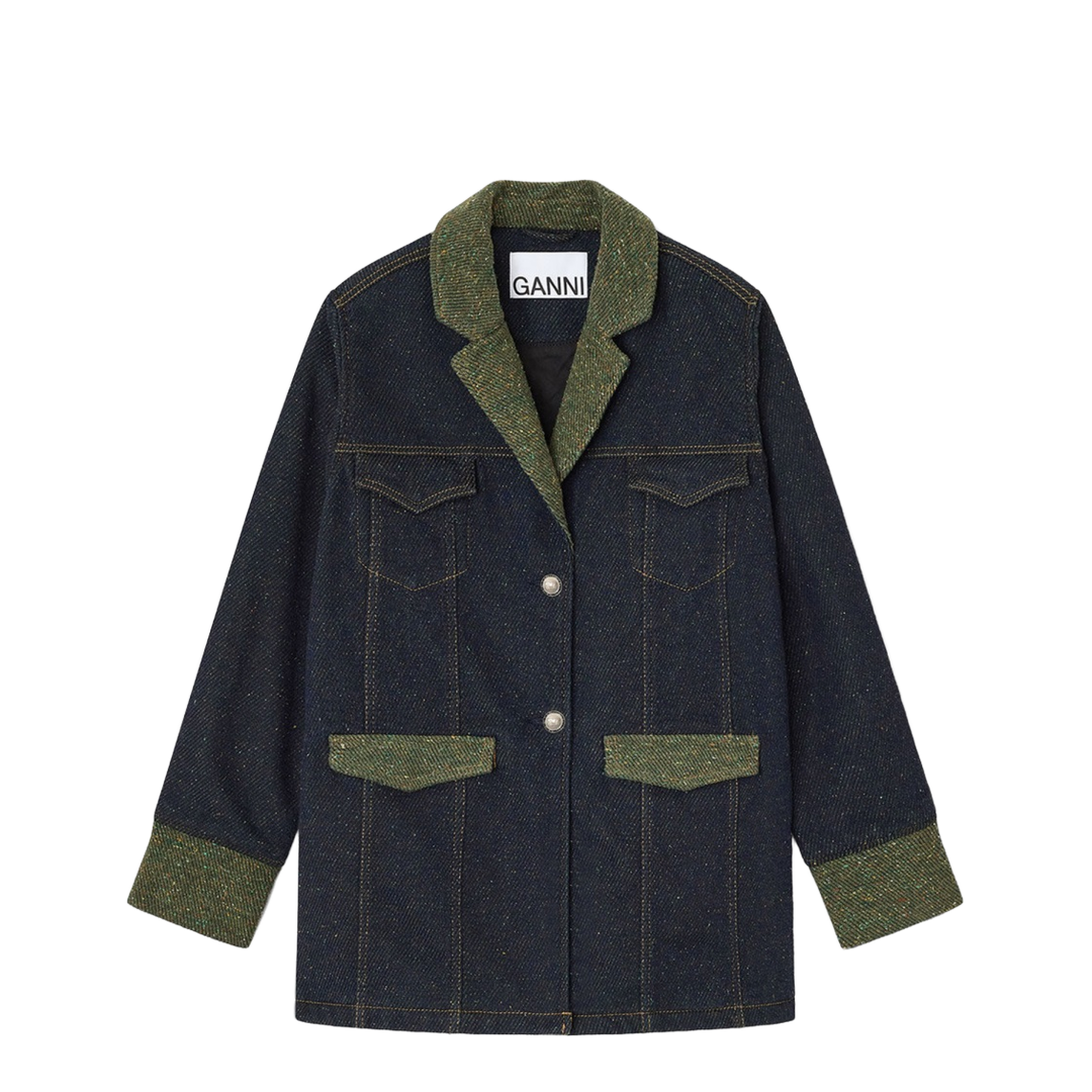MAYFEYR - Ganni - Cotton Denim Blazer - J1884252
