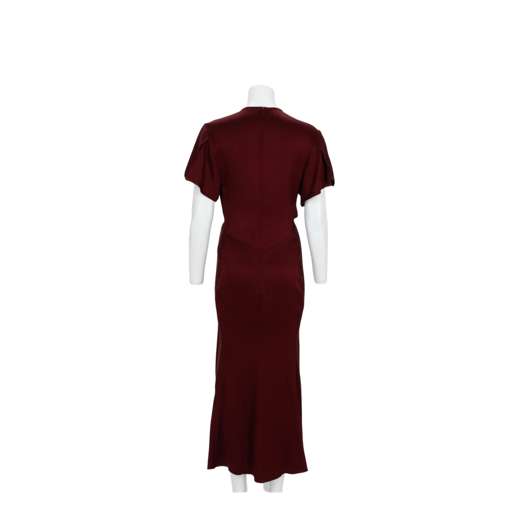 MAYFEYR - Victoria Beckham - Midi Dress With Draping And V-Neck - 1226WDR005195DBURGUNDY