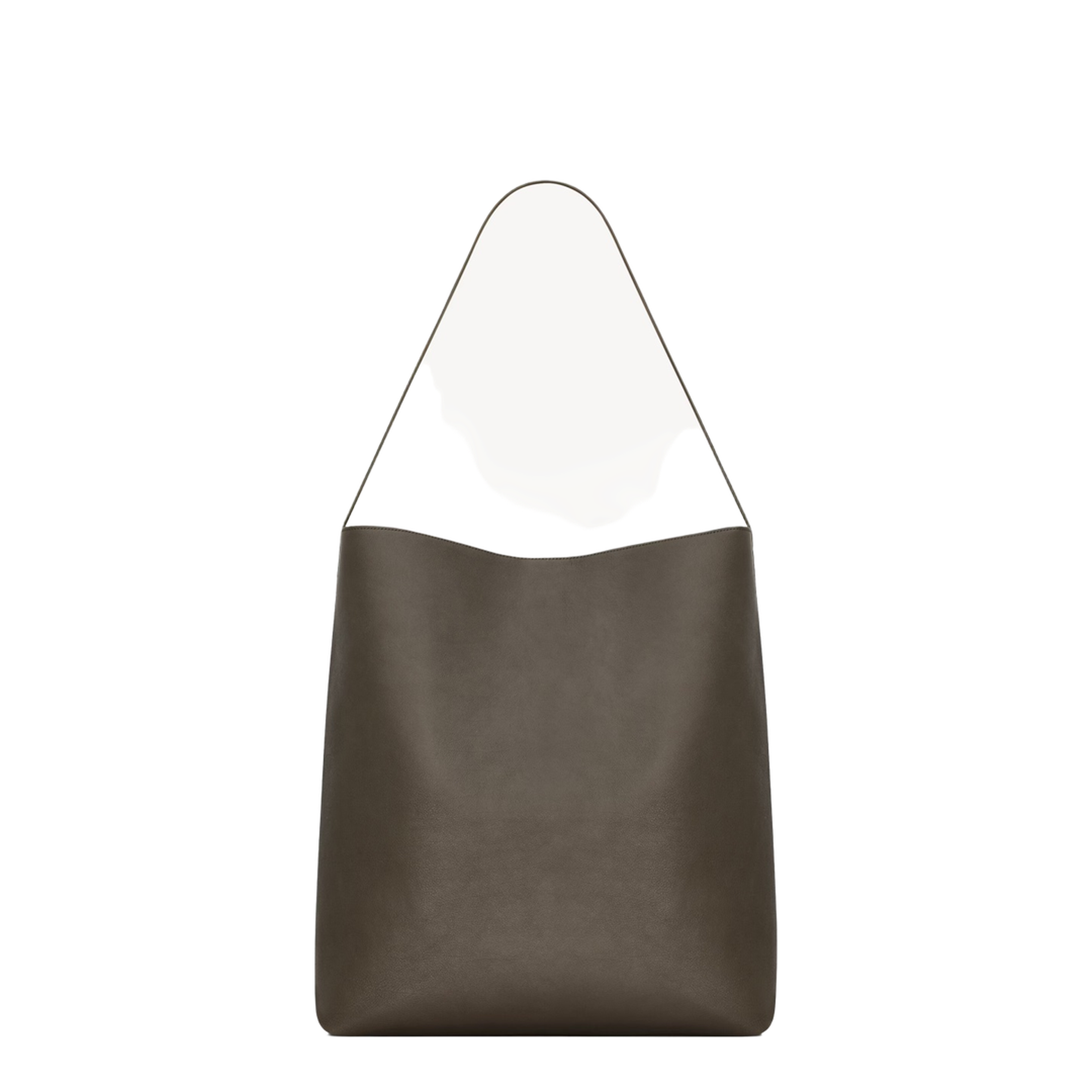 Bold Hobo Bag in Leather in Grey & Silver