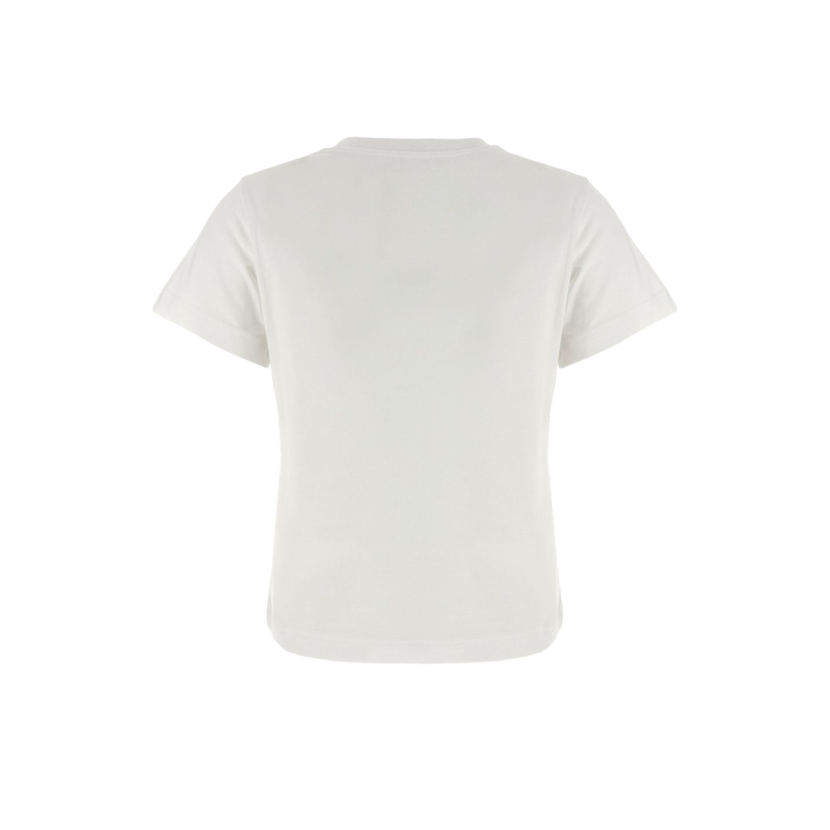 White Embroidered Cursive Logo Cotton T-Shirt