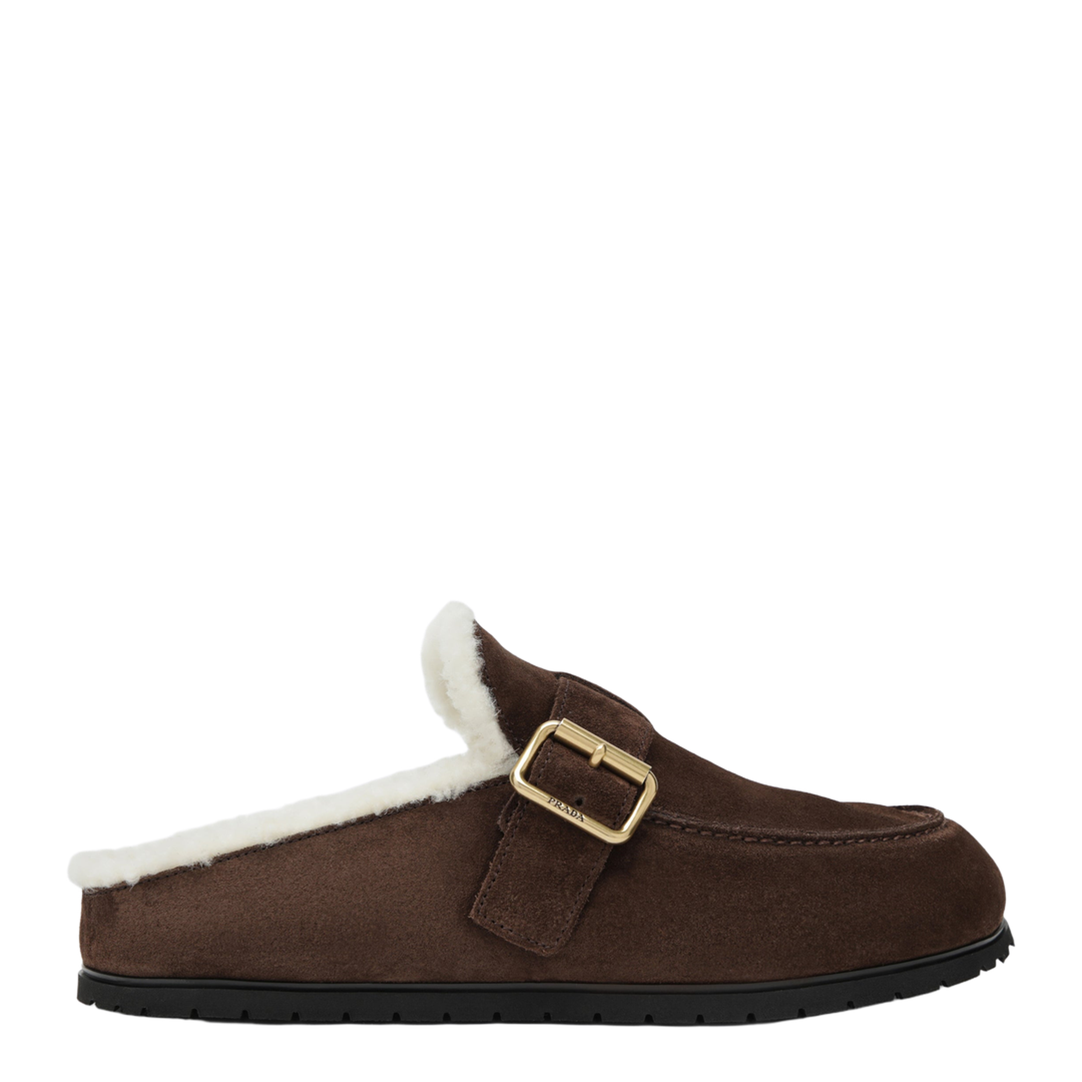 MAYFEYR - Prada - Moro Suede Clogs With Shearling Lining - 1R548OZF10JFTF0003