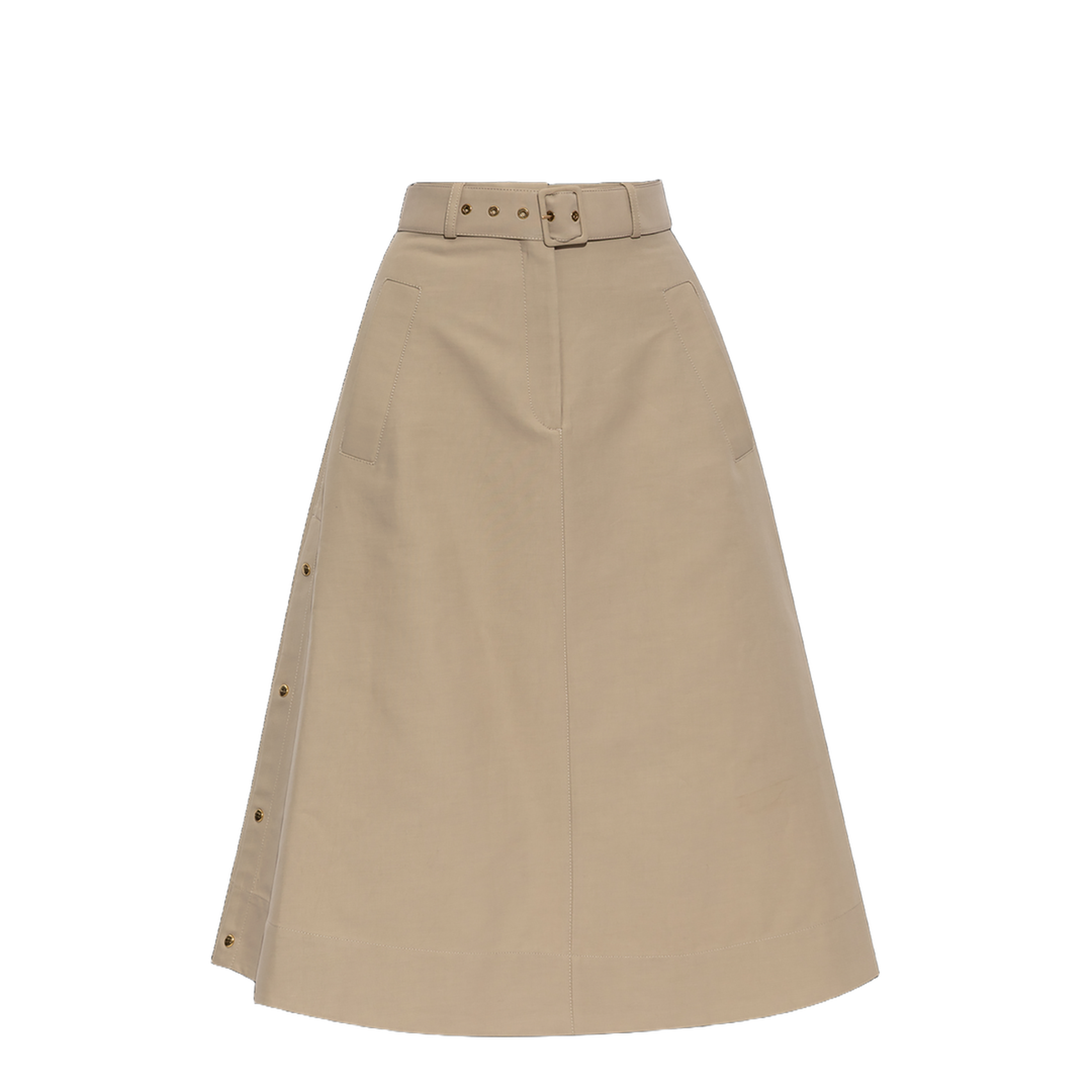 Skirt with Waistband Beige