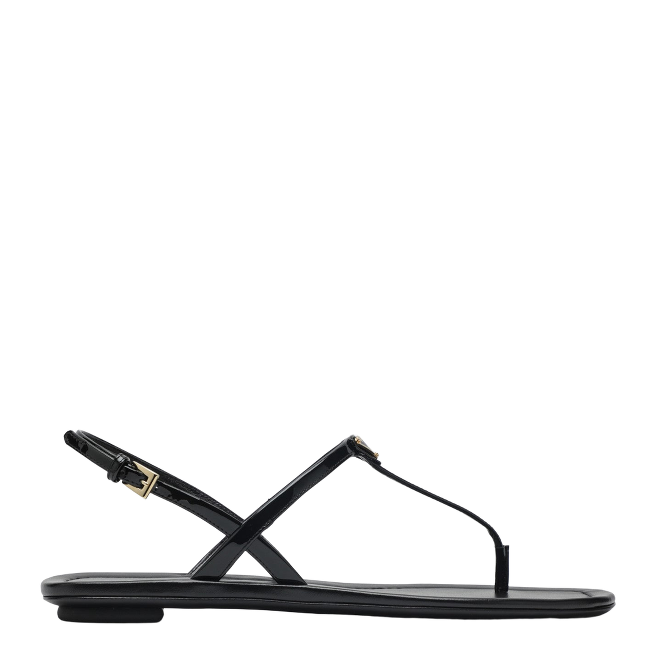 Black Patent Thong Sandal
