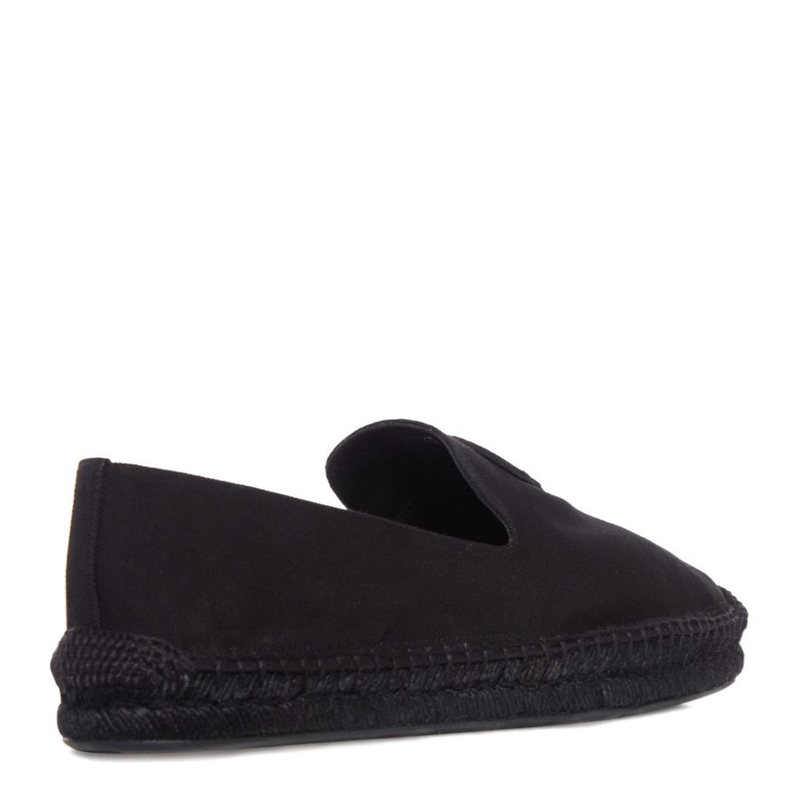 Black Canvas Upper Braided Trim Slip-On Style Flat Sole