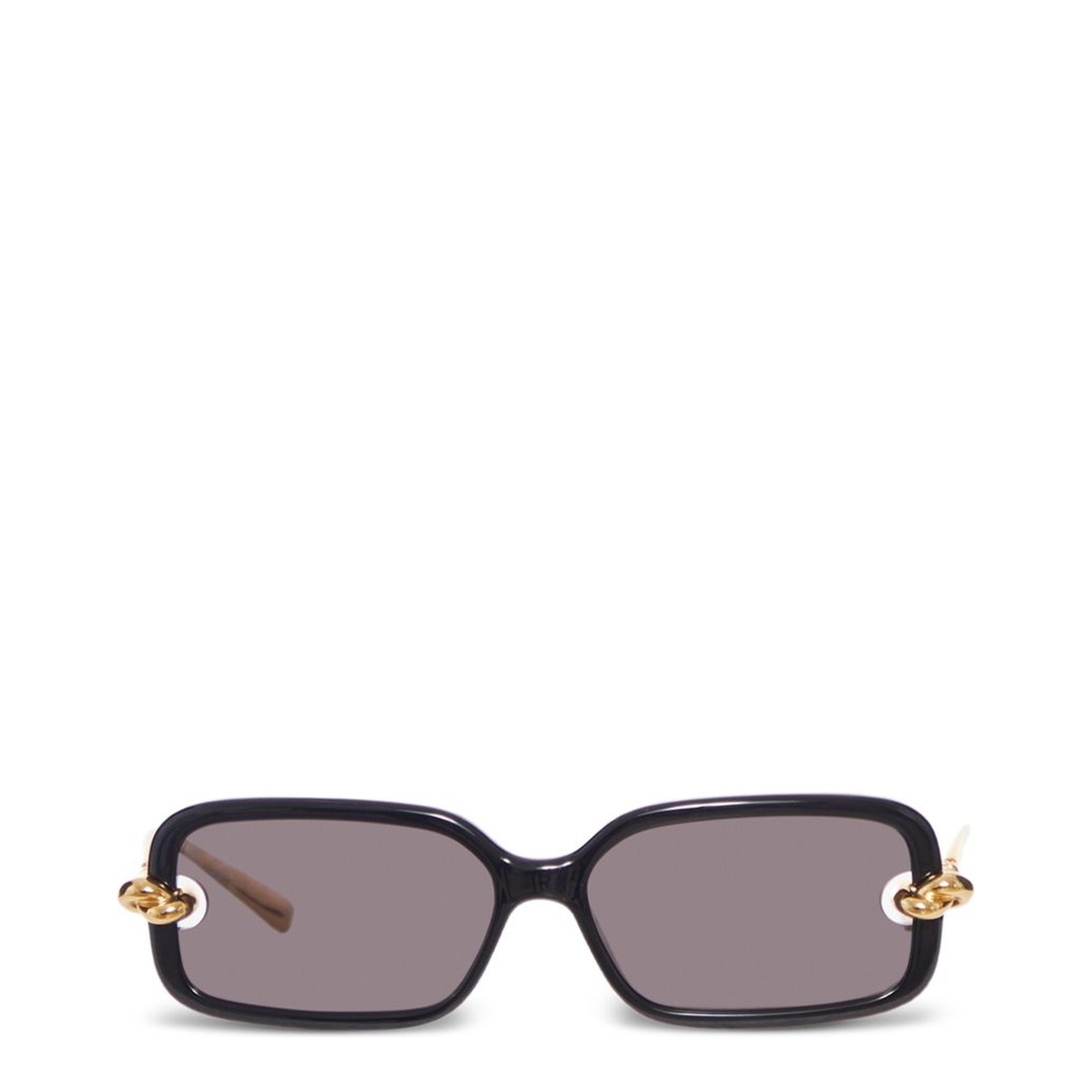 MAYFEYR - Bottega Veneta - Knot Rectangular Sunglasses In Black/Grey - 861357VBL801280
