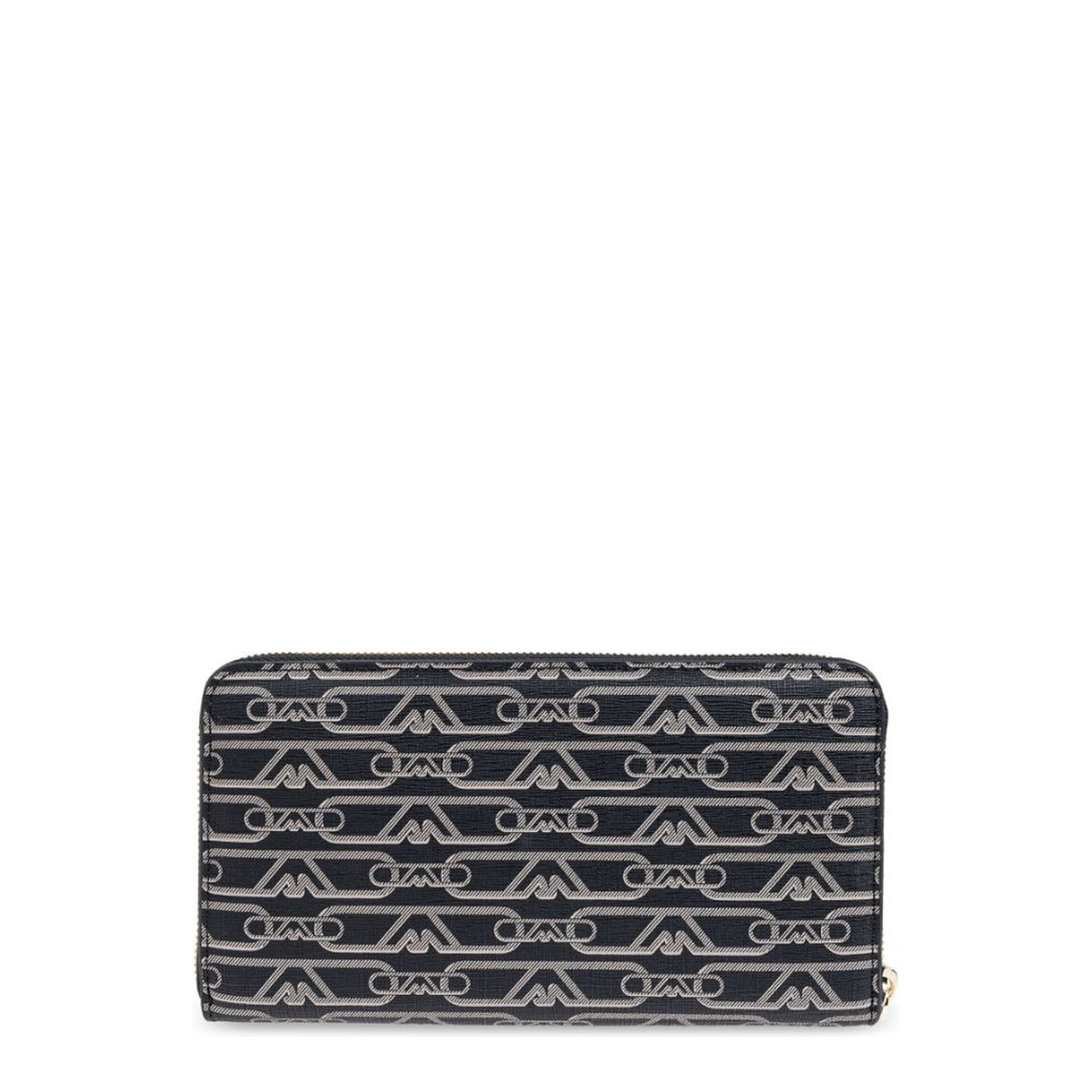 Zip-around wallet with all-over monogram print