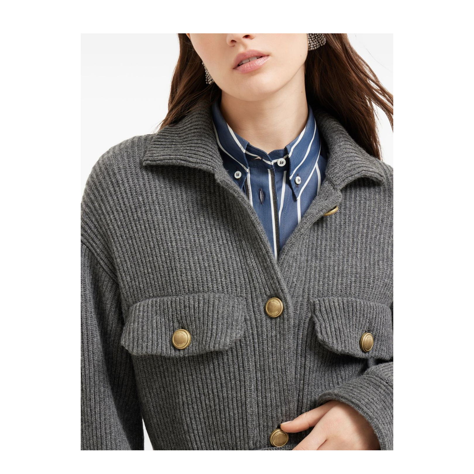 English Rib Knit Cardigan