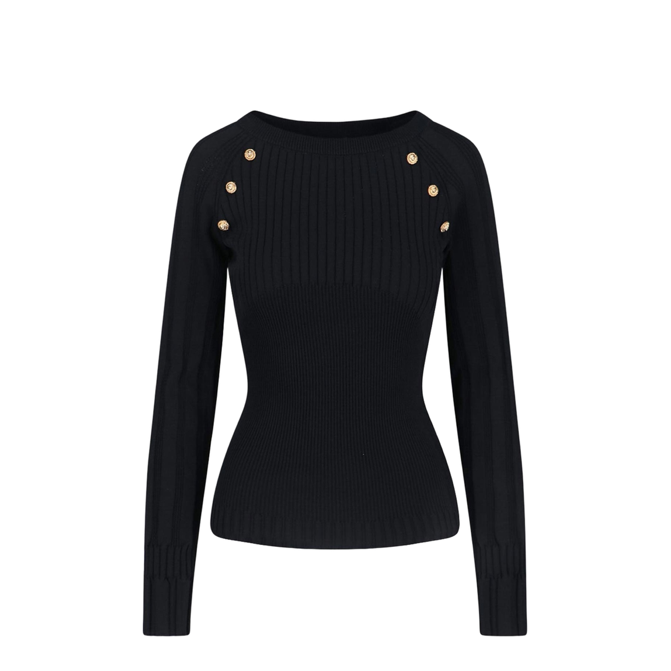 Women's Buttoned Knit Sweater Black