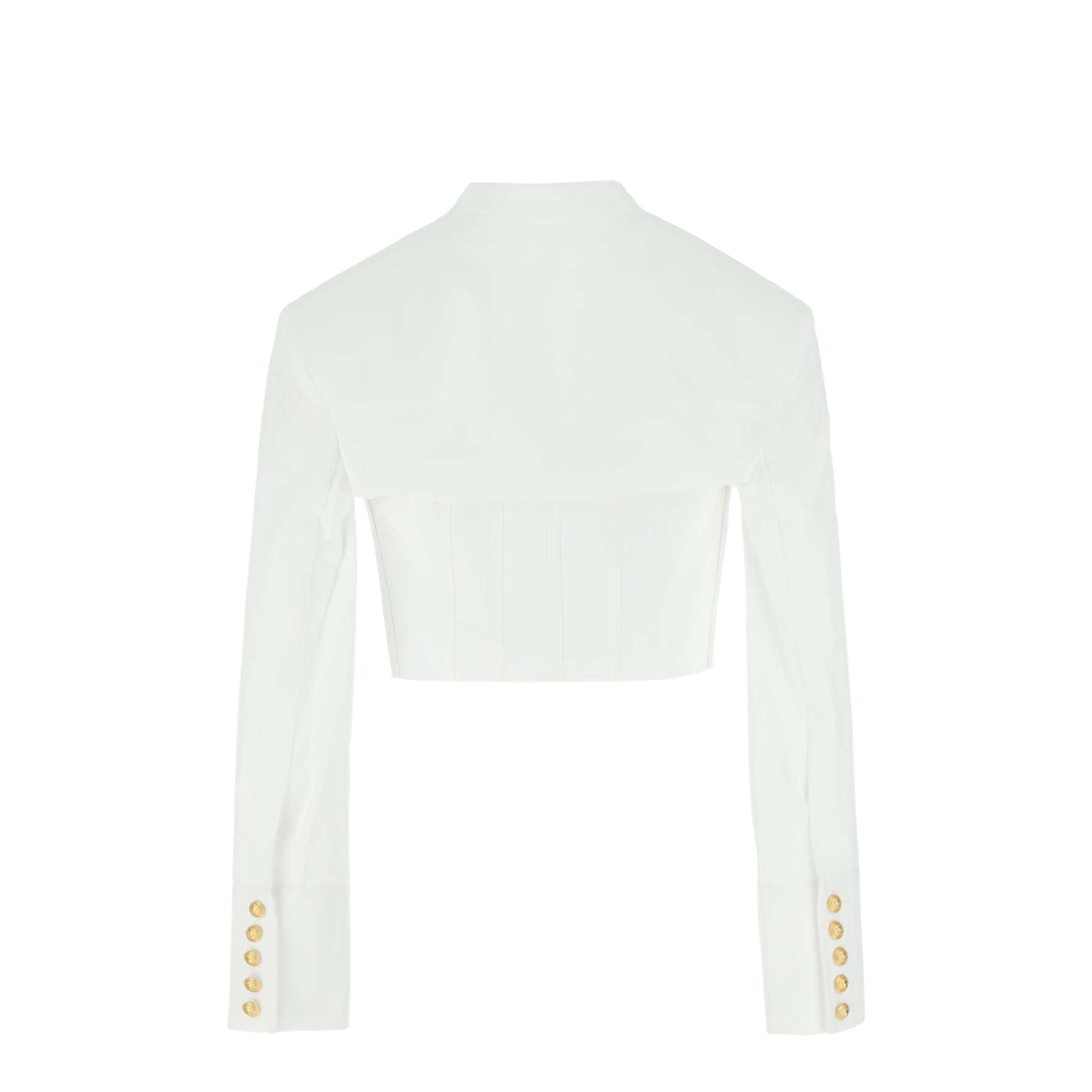 Cotton Poplin Cropped Shirt - White