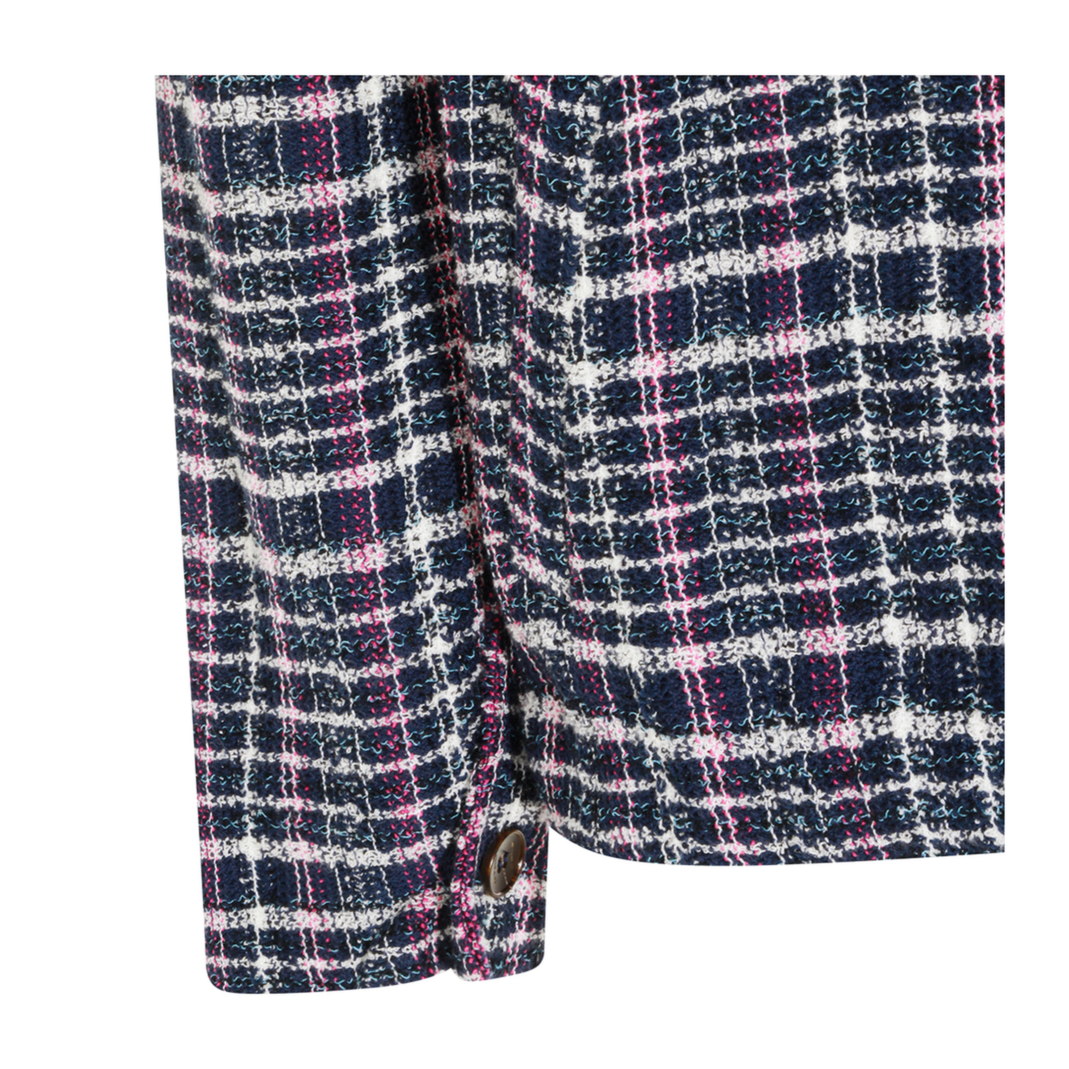 Check Motif Knitted Jacket Multicolor