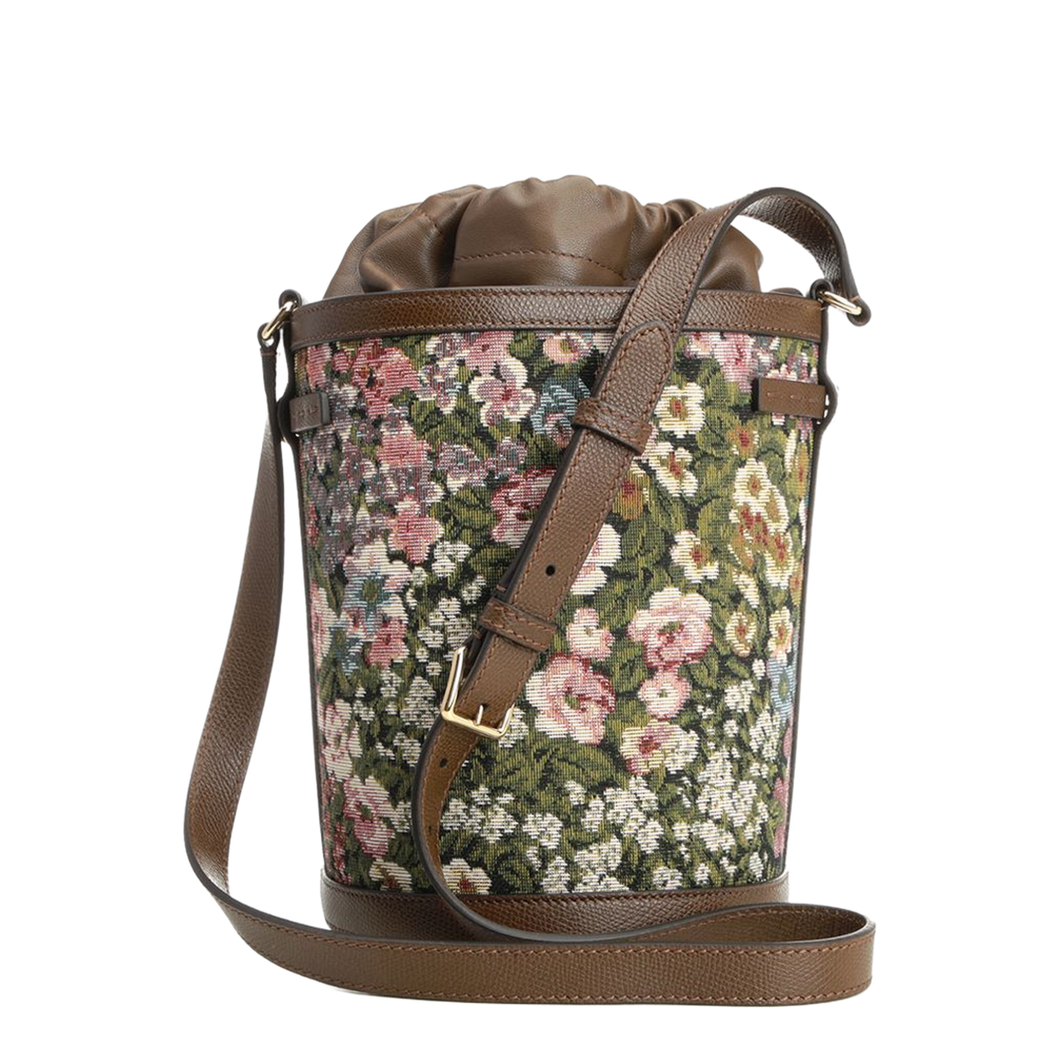 Antibes Medium Cotton Jacquard Bucket Bag - Brown