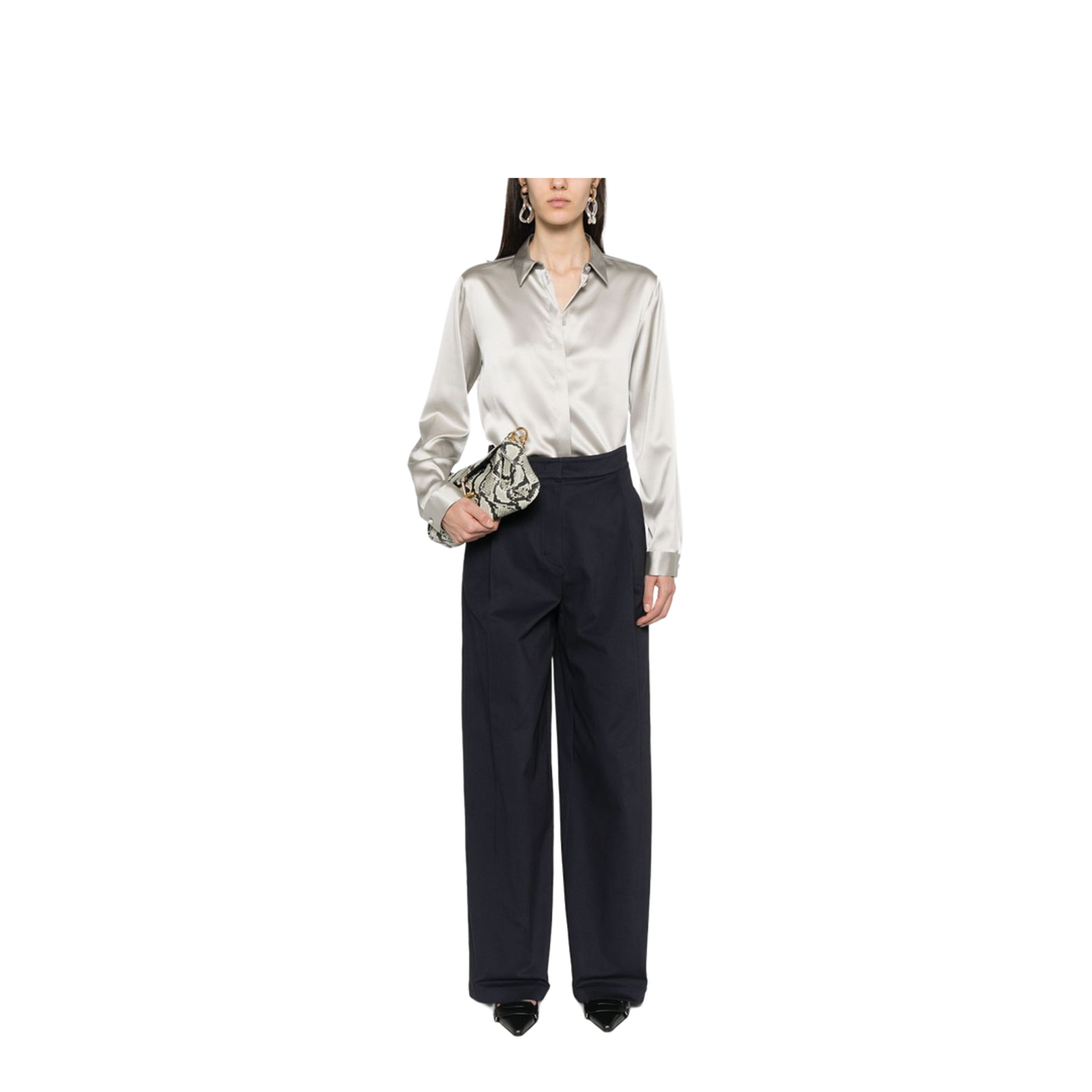 Cotton Wide-Leg Trousers