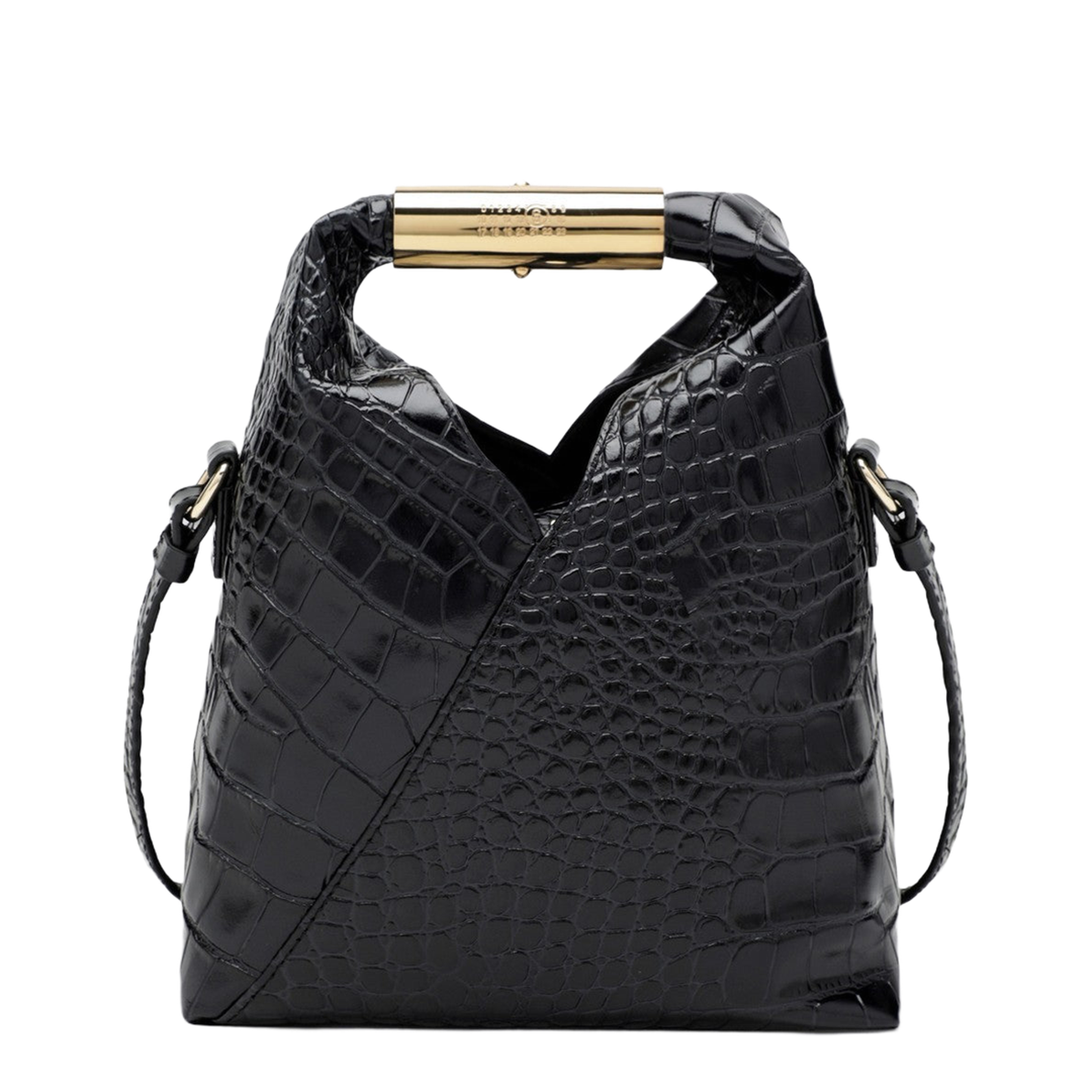 Japanese Small - Black Croc-Embossed Calf