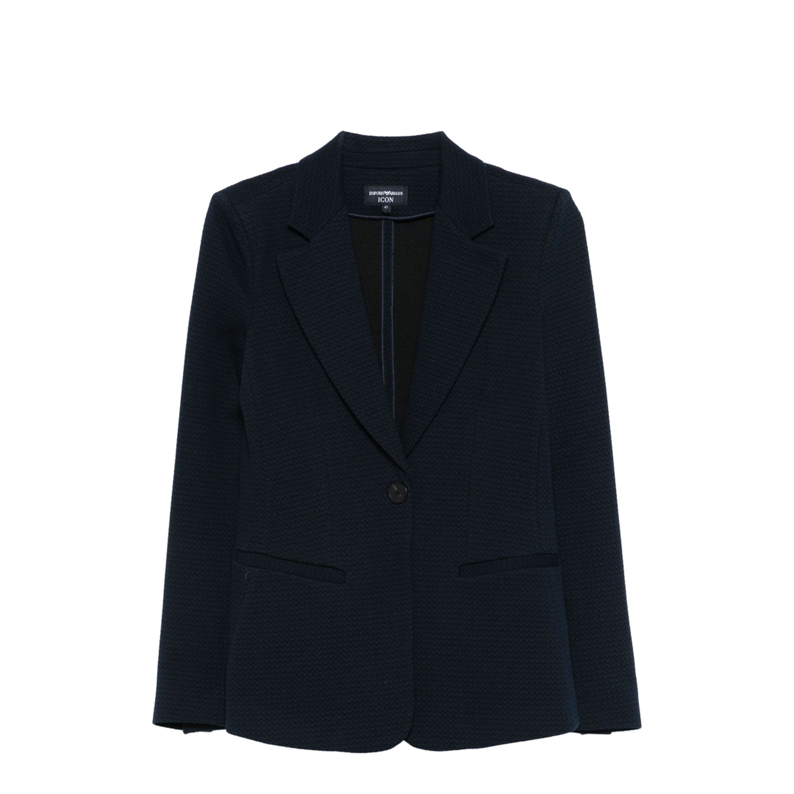 Icon Single-Breasted Jacket in Embossed Jacquard Knit
