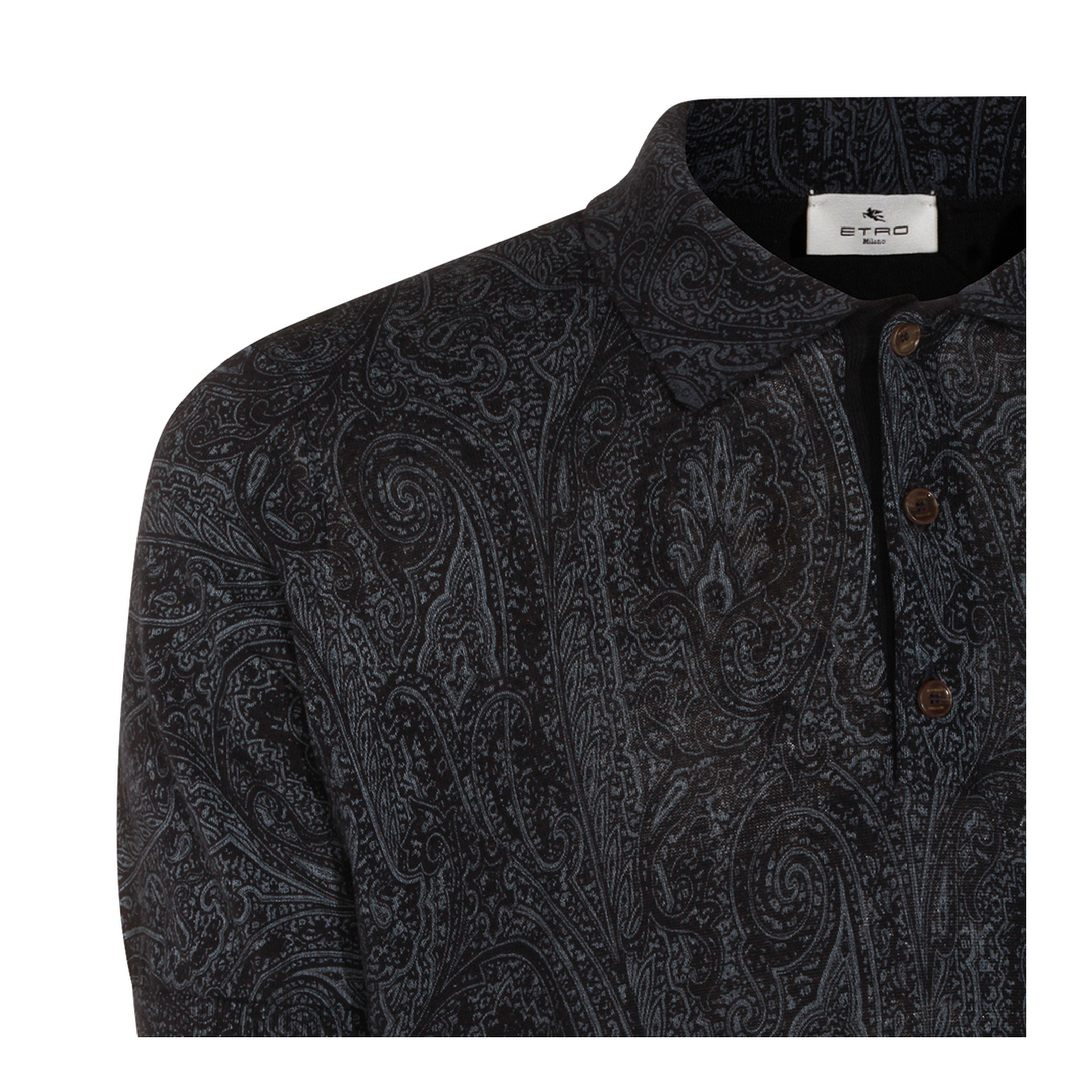 Men's Pattern Polo Shirt Blue