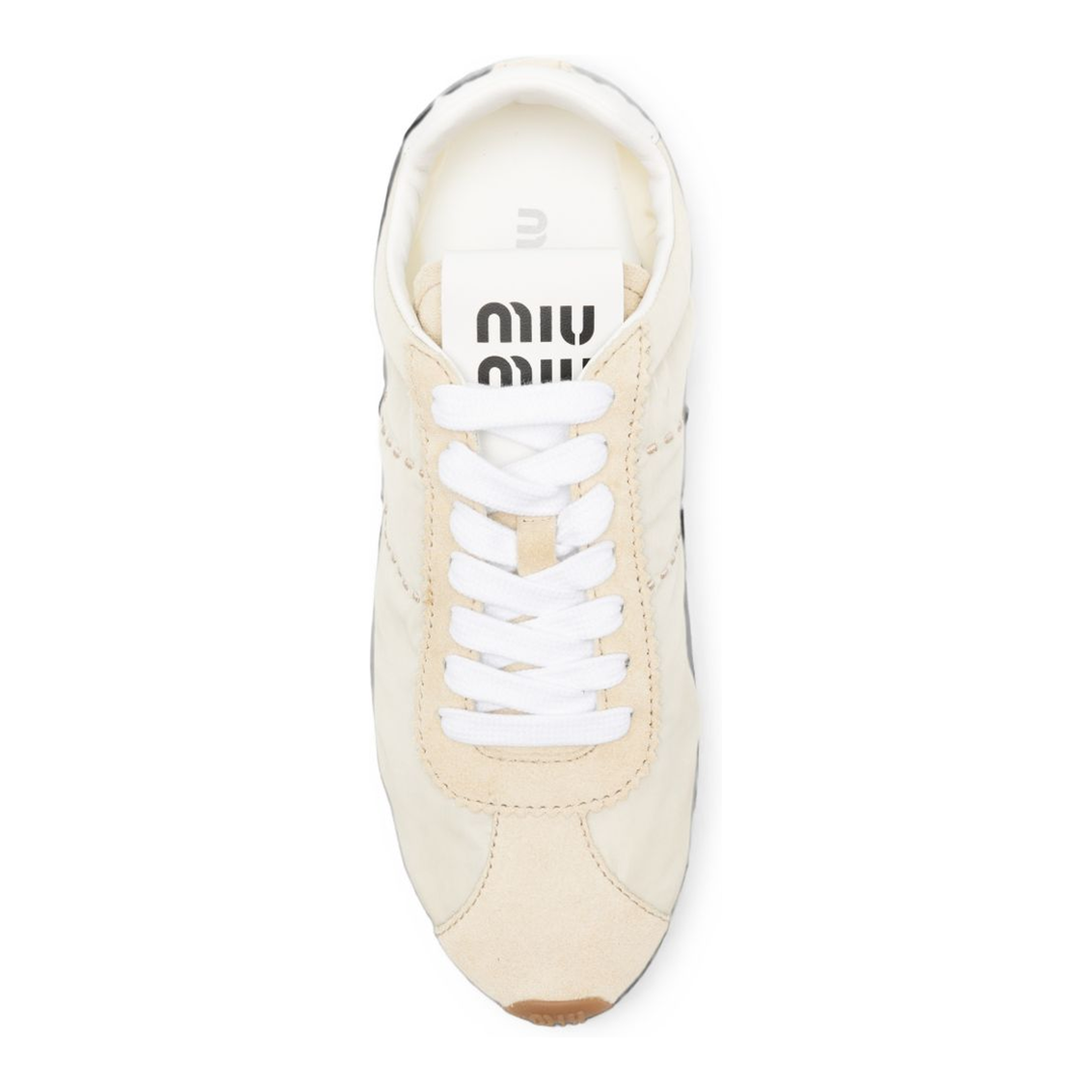 MAYFEYR - Miu Miu - Ecru Silk Finish Sneakers - 5E114ED7CF021M