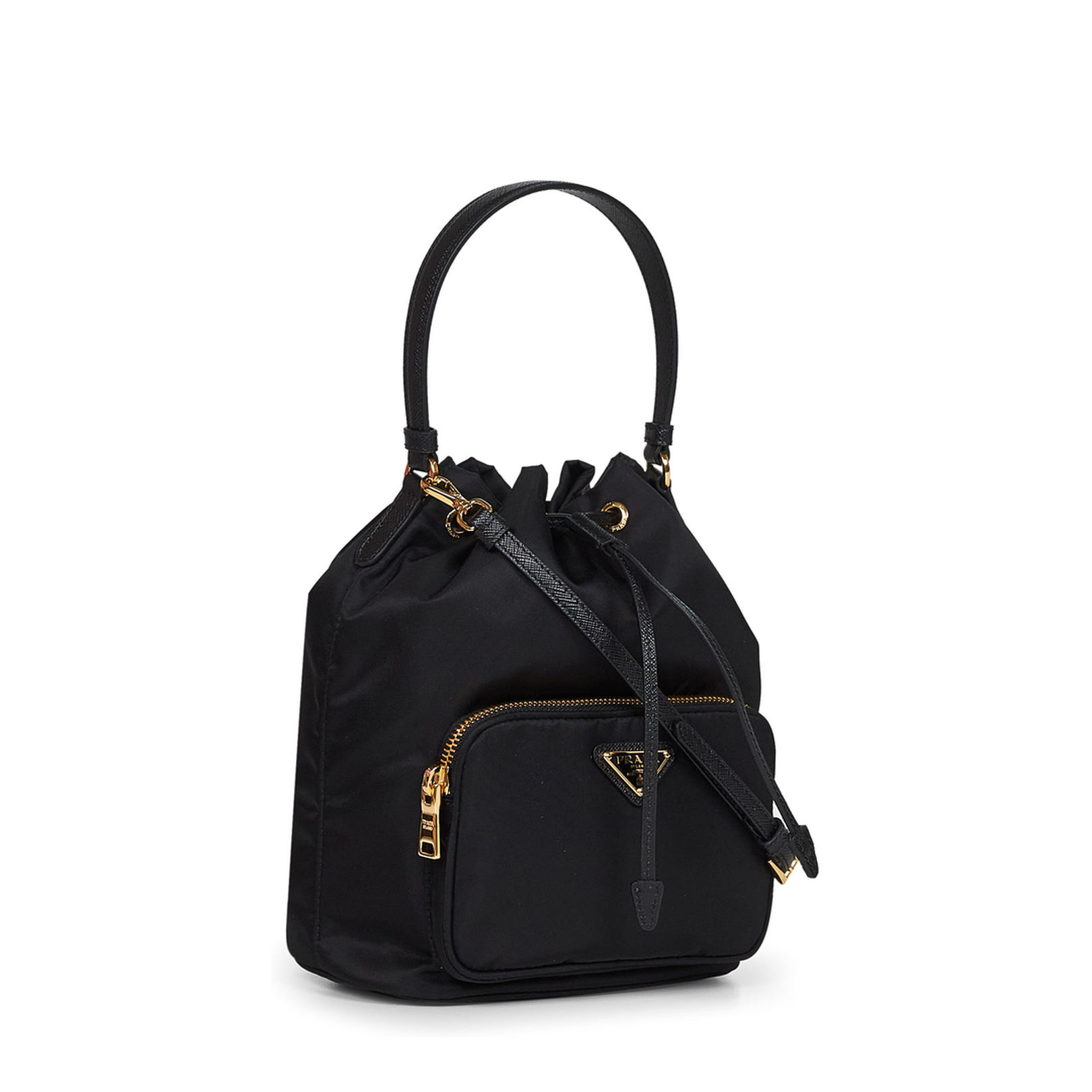 Black Re-Nylon Bucket Bag