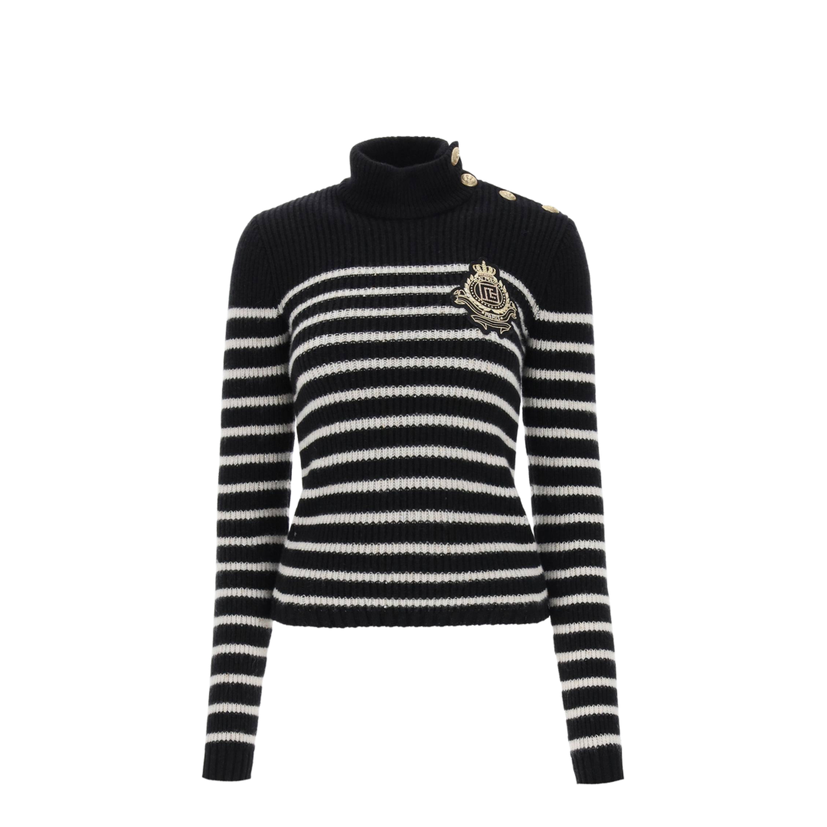 Stripe Sleeveless Pullover Black