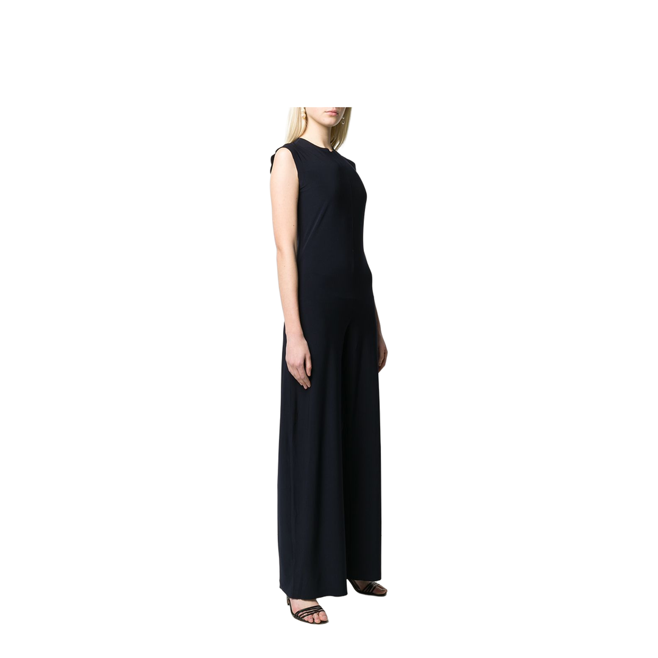 Stretch Fabric Jumpsuit - Dark Blue