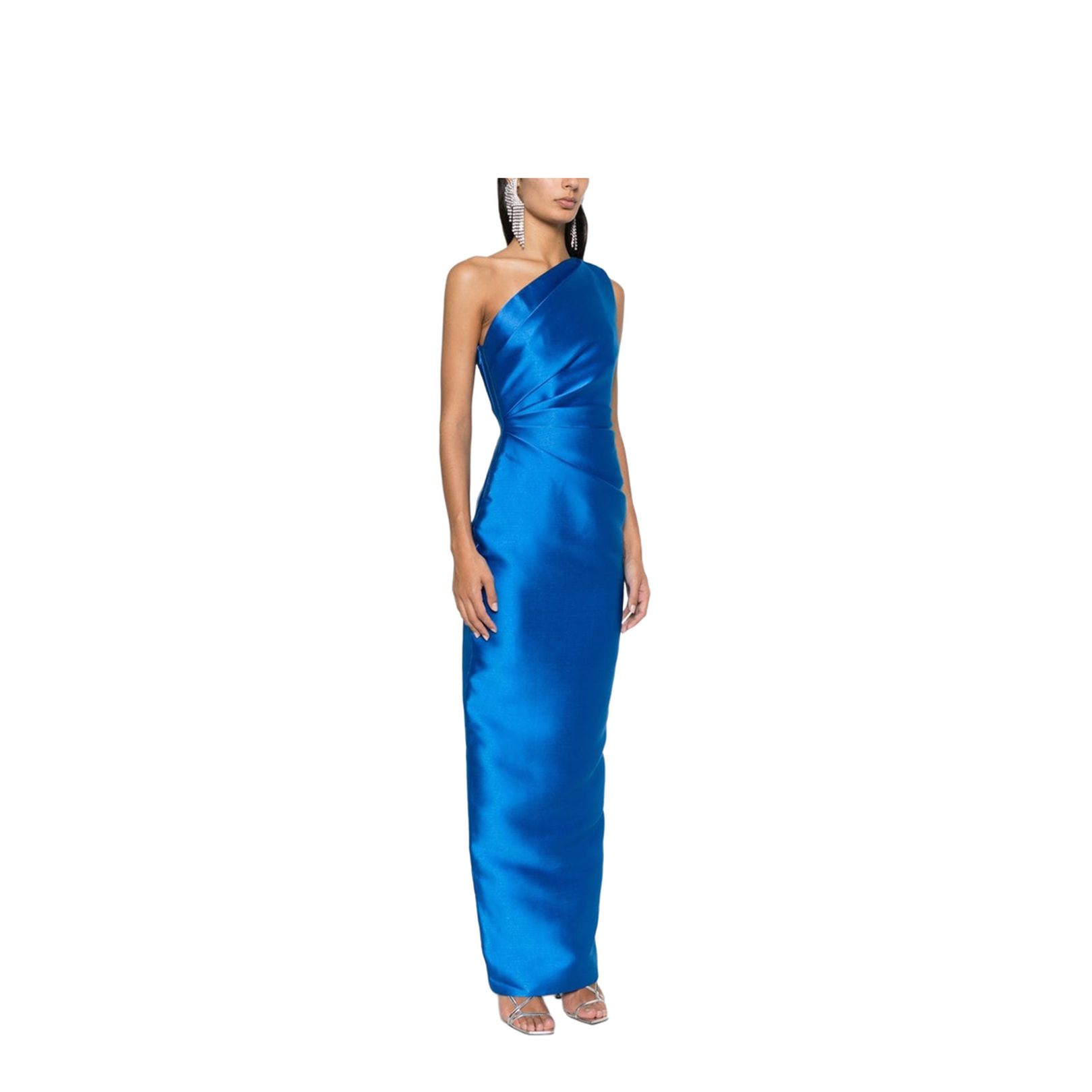 Topaz Blue Interlock Twill Weave Maxi Dress