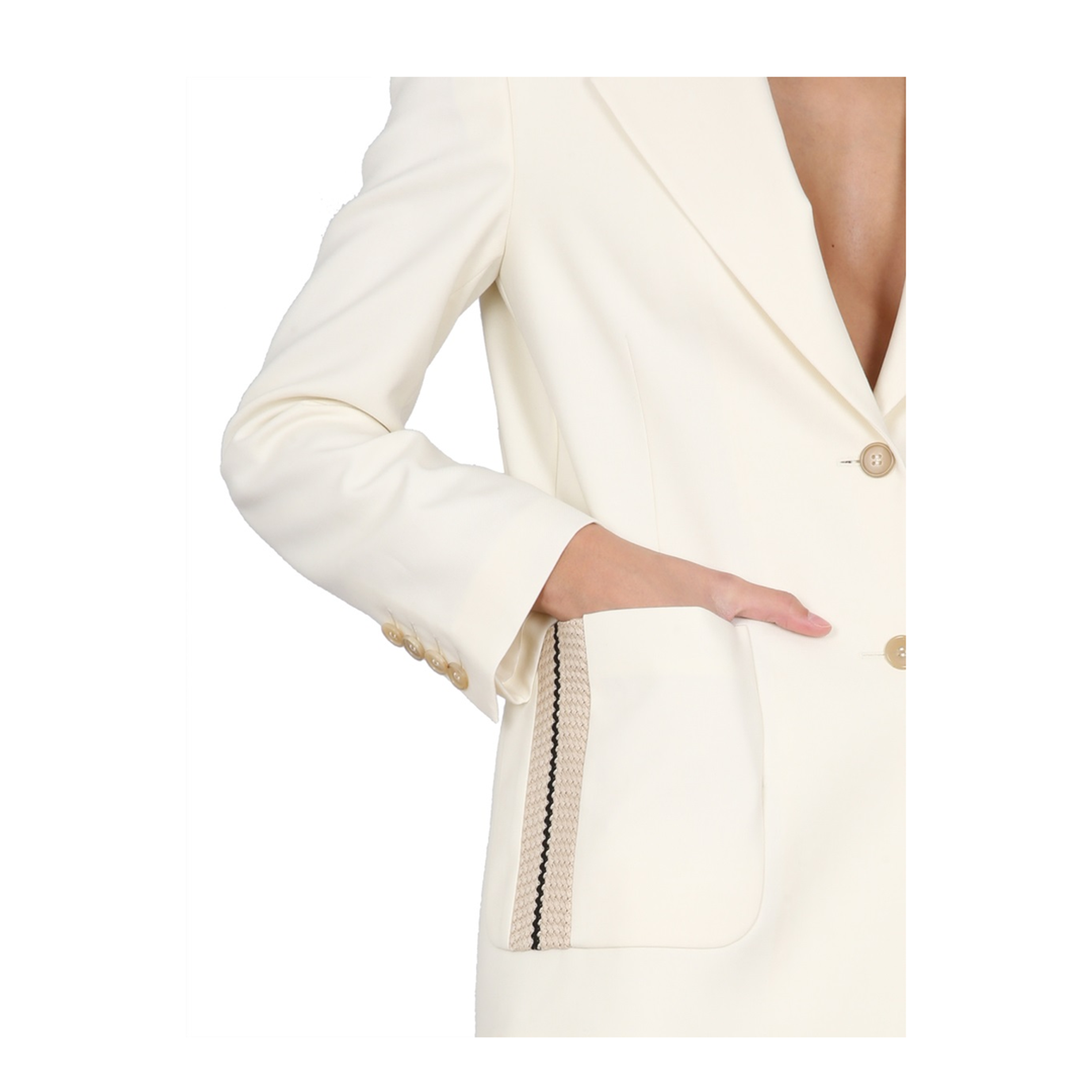 Blazer with Knit Detail