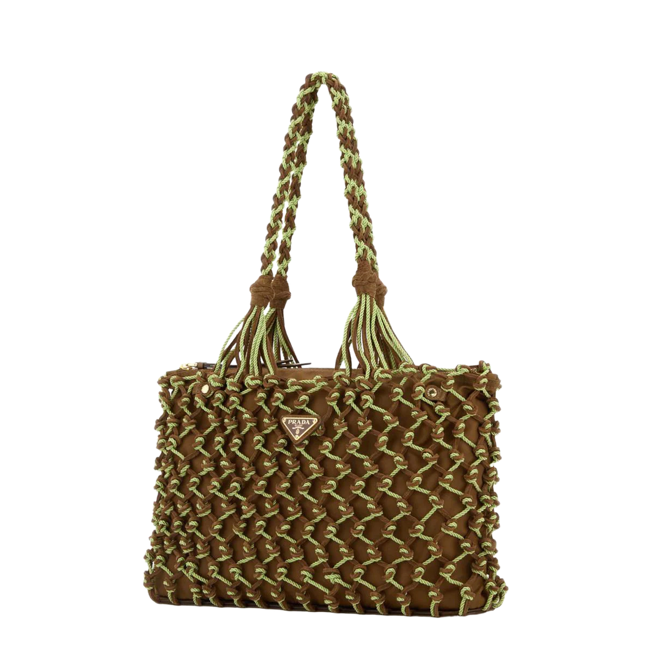 Two-tone mesh shopping bag