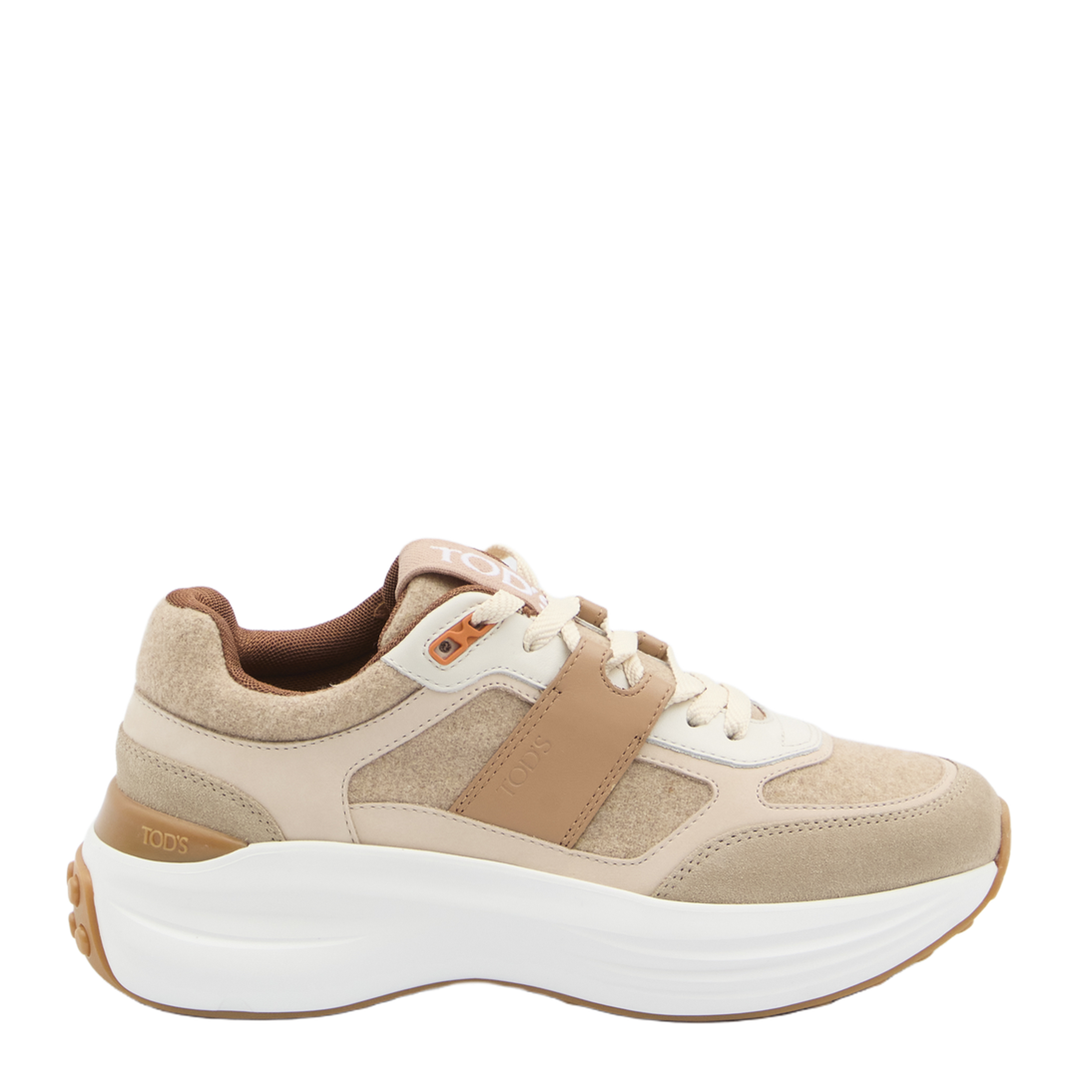 Sneakers in Fabric and Suede Leather