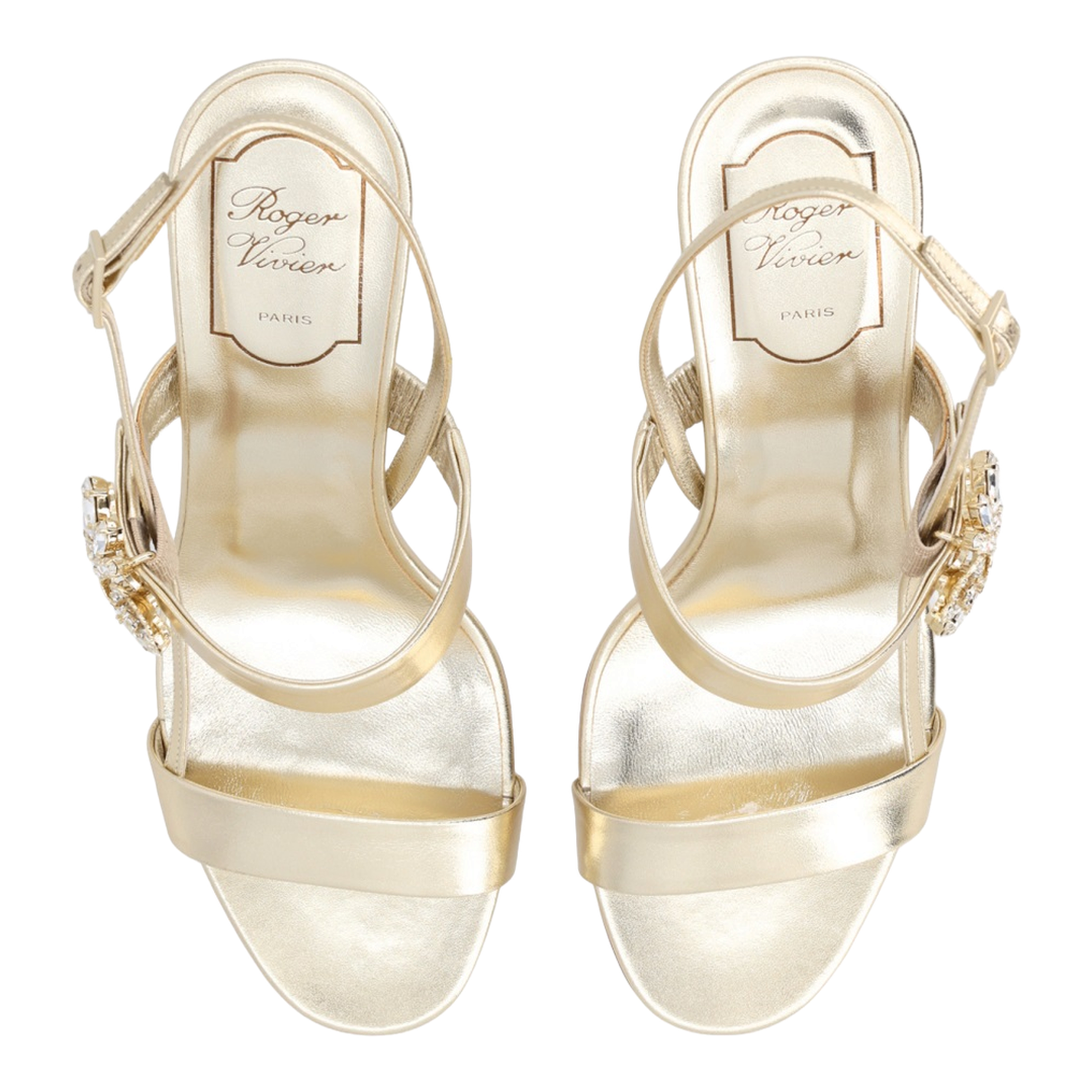 Gold Leather Efflorescence Sandals