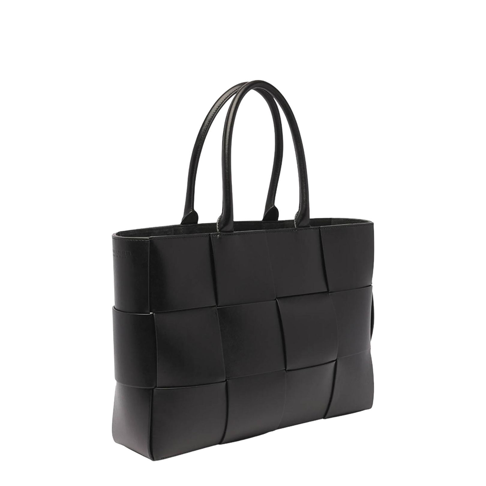 Arco Leather Structured Tote - Black