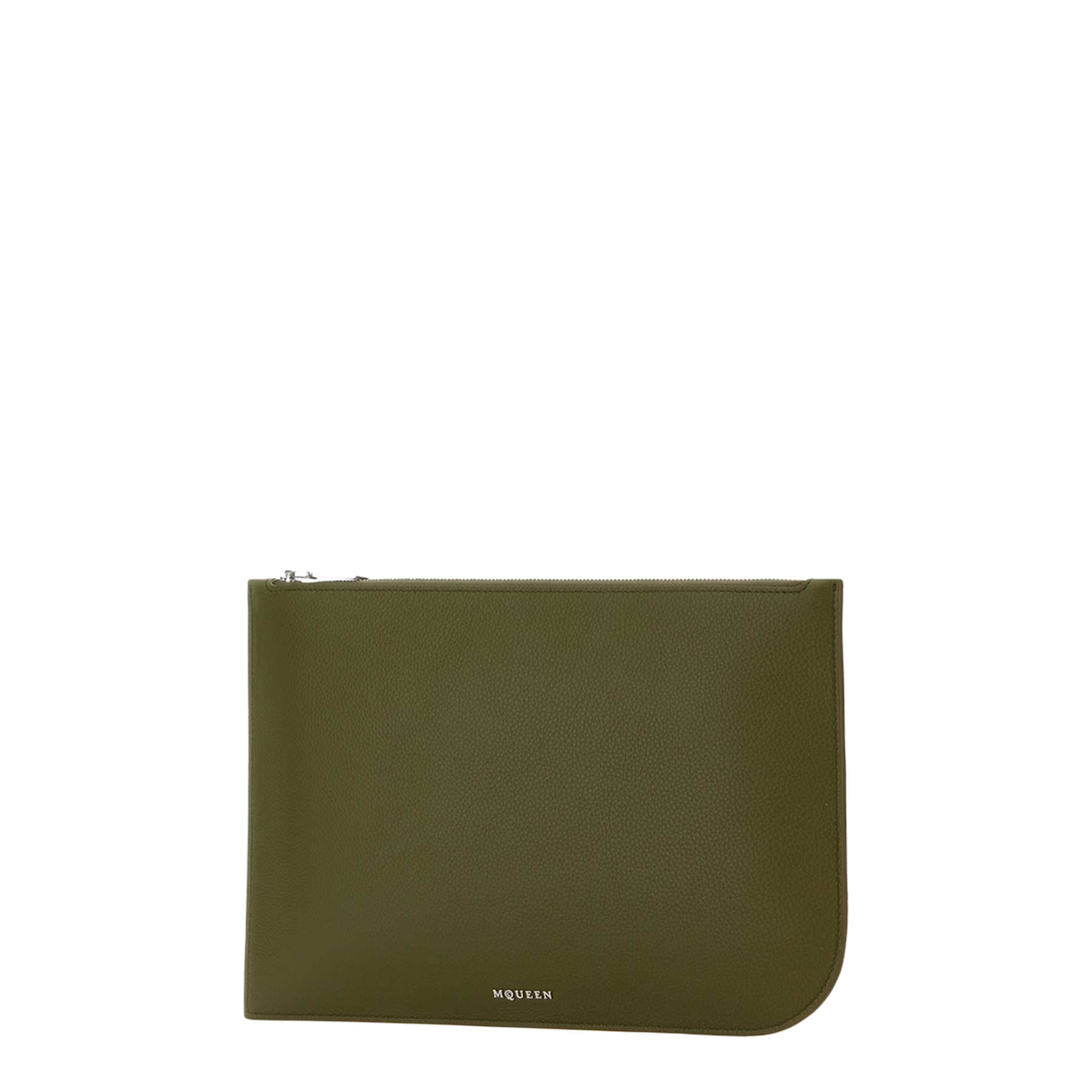Olive Green Leather Large Sling Pouch