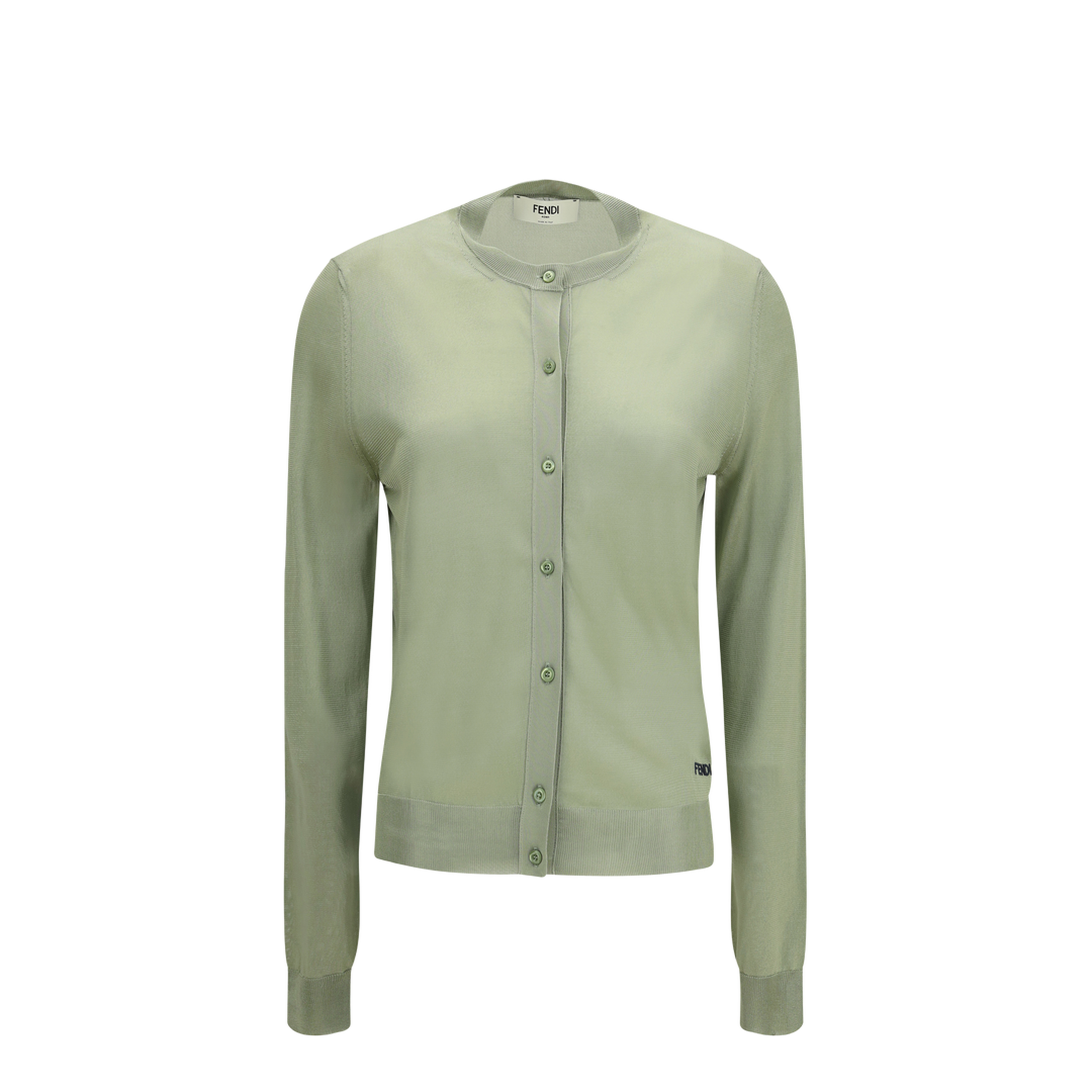 MAYFEYR - Fendi - Cardigan Crewneck In Viscose With Embroidered Logo - FZE574AW4V
