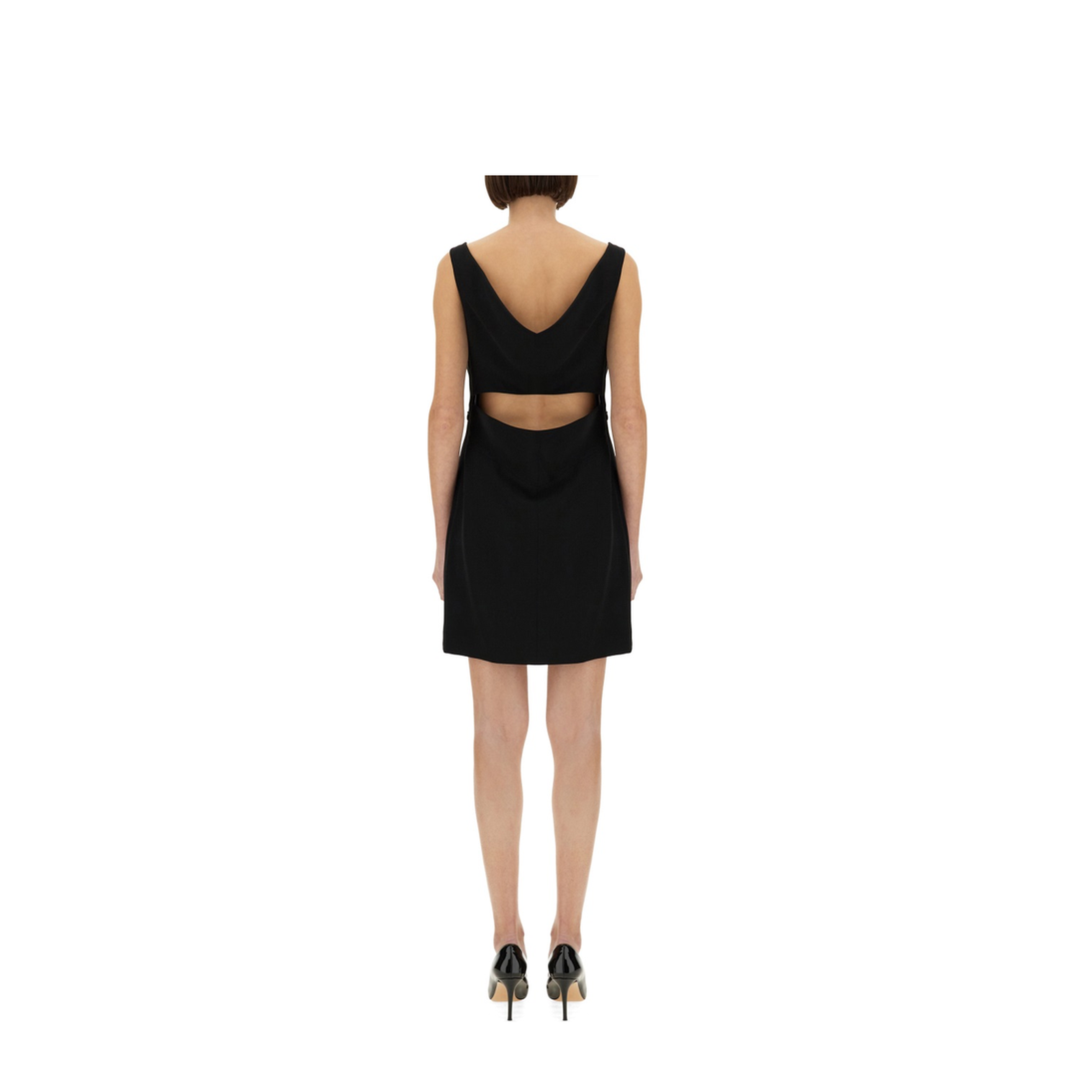 Black Mini Dress with Back Neckline