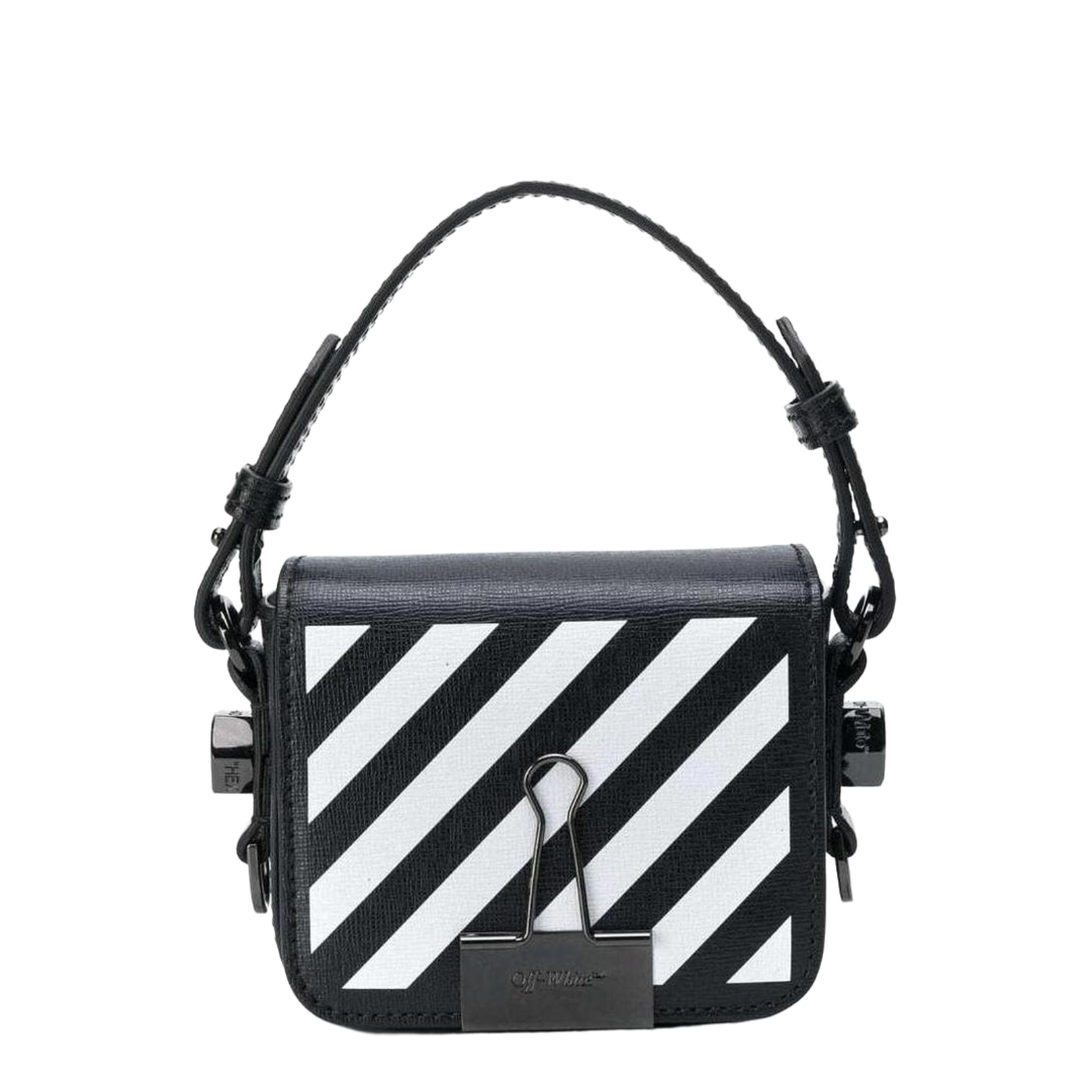 Diagonal Baby Flap Bag Black & White