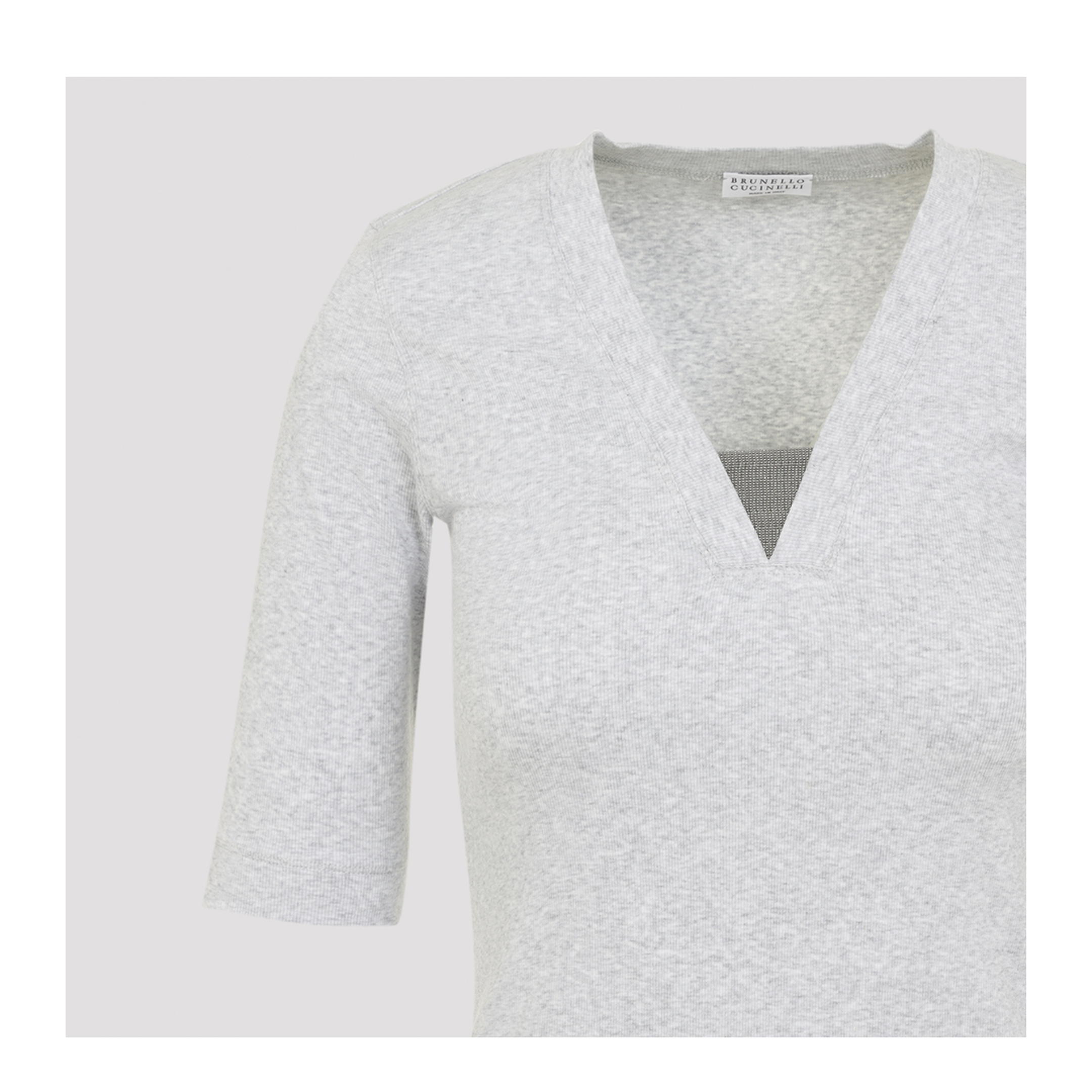 MAYFEYR - Brunello Cucinelli - V-Neck Ribbed T-Shirt - M0TC8EL692
