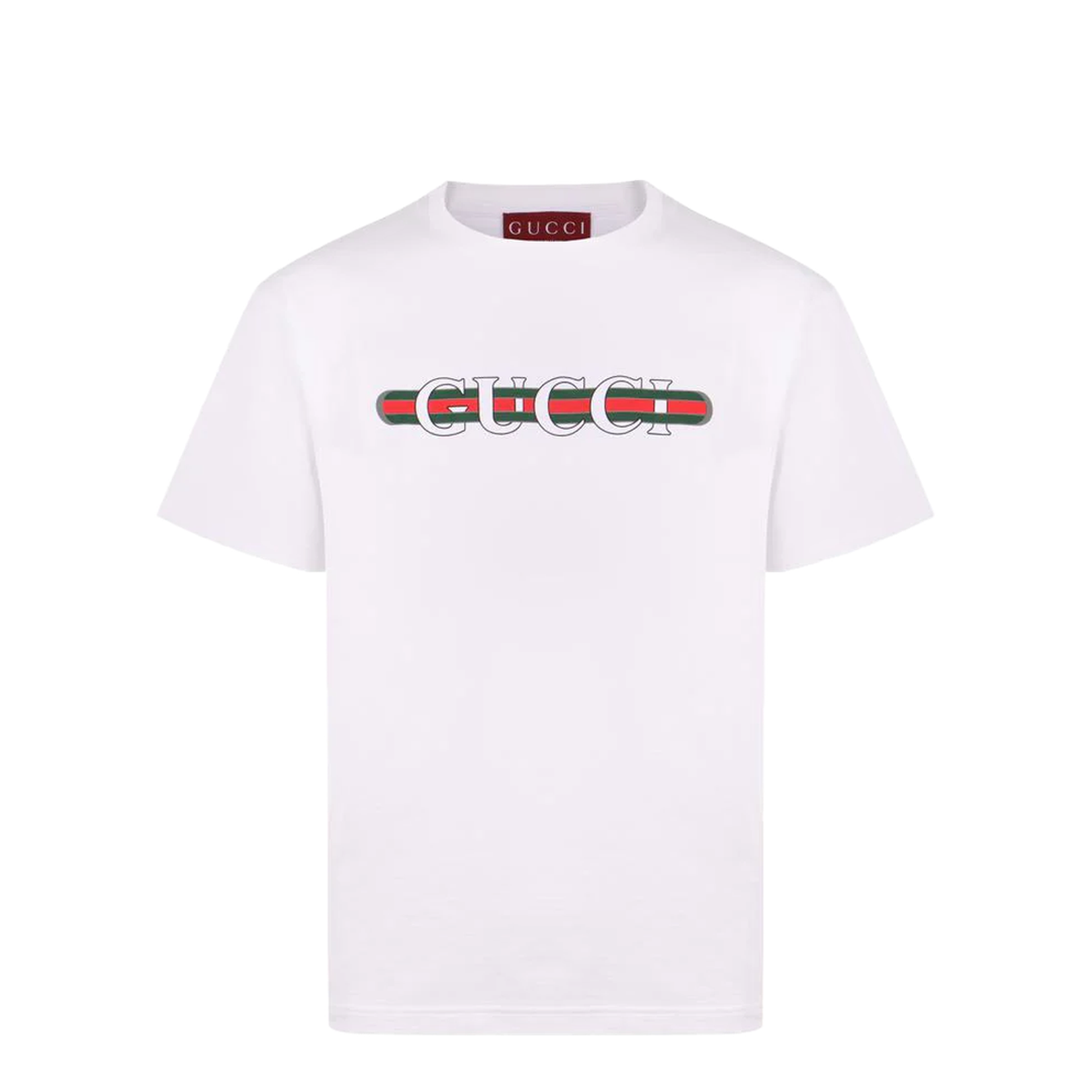 Printed Cotton Jersey T-Shirt in White