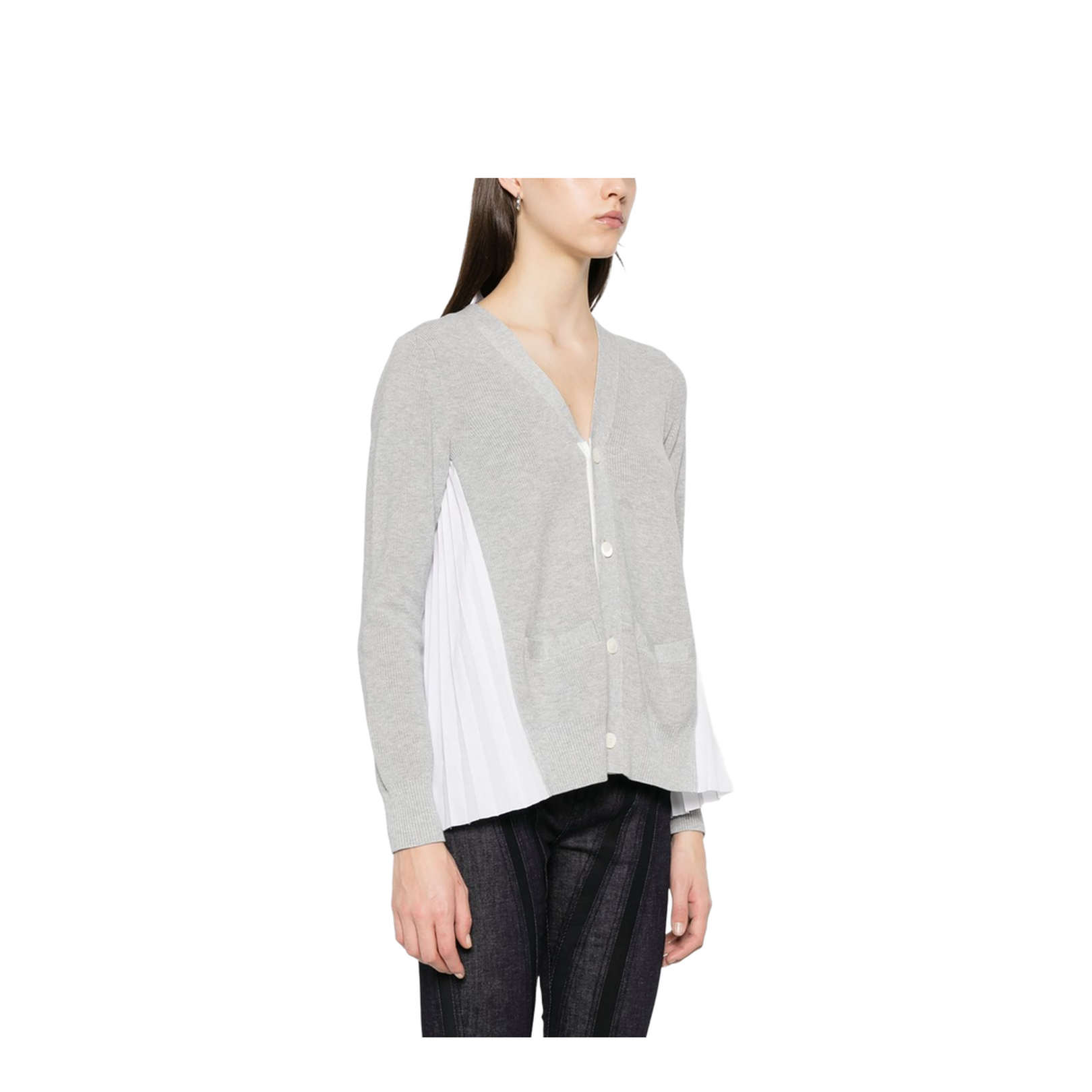 White V-Necked Cardigan