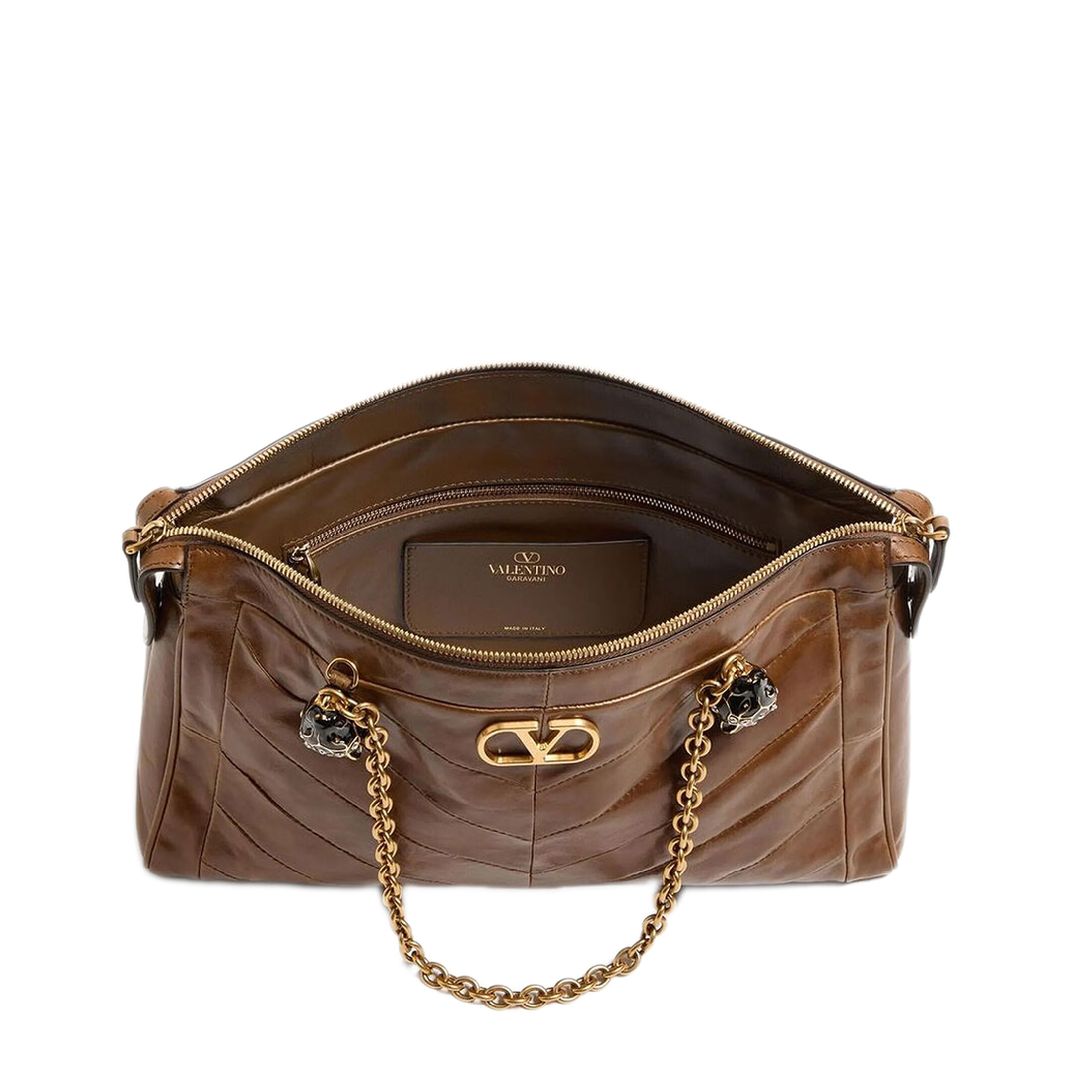 MAYFEYR - Valentino - Panthea Shoulder Bag In Nappa Leather With Chevron Pattern - WB0S70UYFBGQ