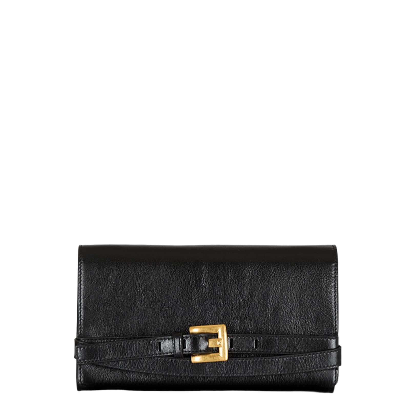Crinkled Leather Wallet with Shuffle Chain
