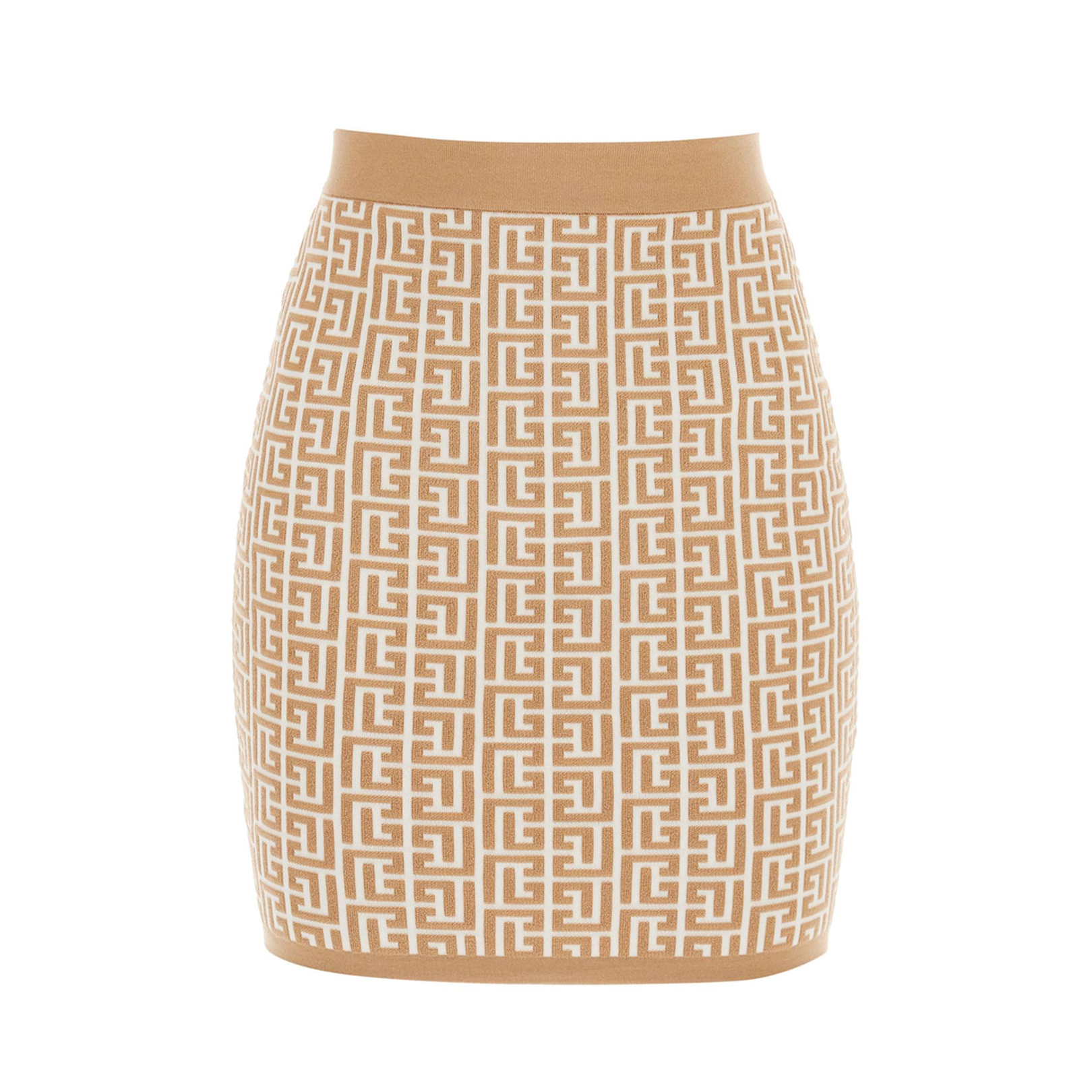 Knitted Skirt with All-Over Monogram