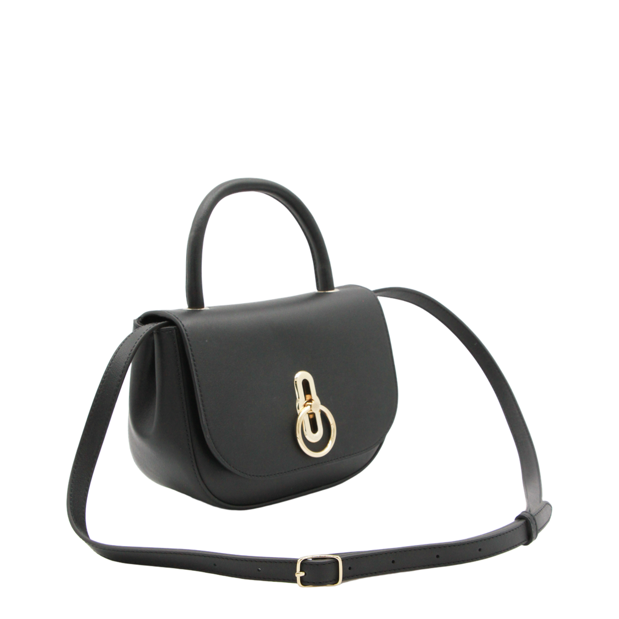 Amberley Small Supple Smooth Leather Top Handle Bag - Black