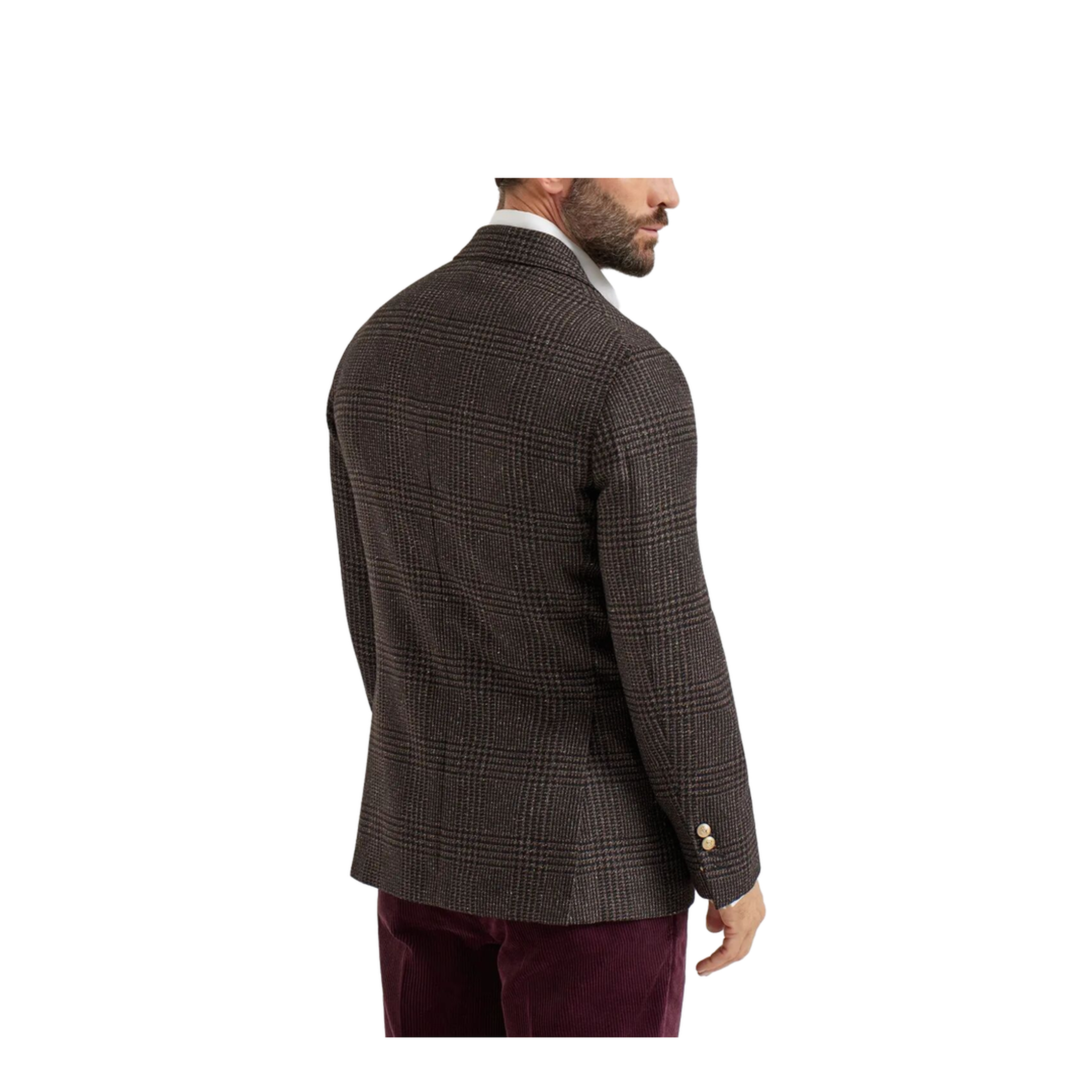 MAYFEYR - Brunello Cucinelli - Prince Of Wales One-And-A-Half Breasted Blazer With Metal Buttons - MV4167BPDG