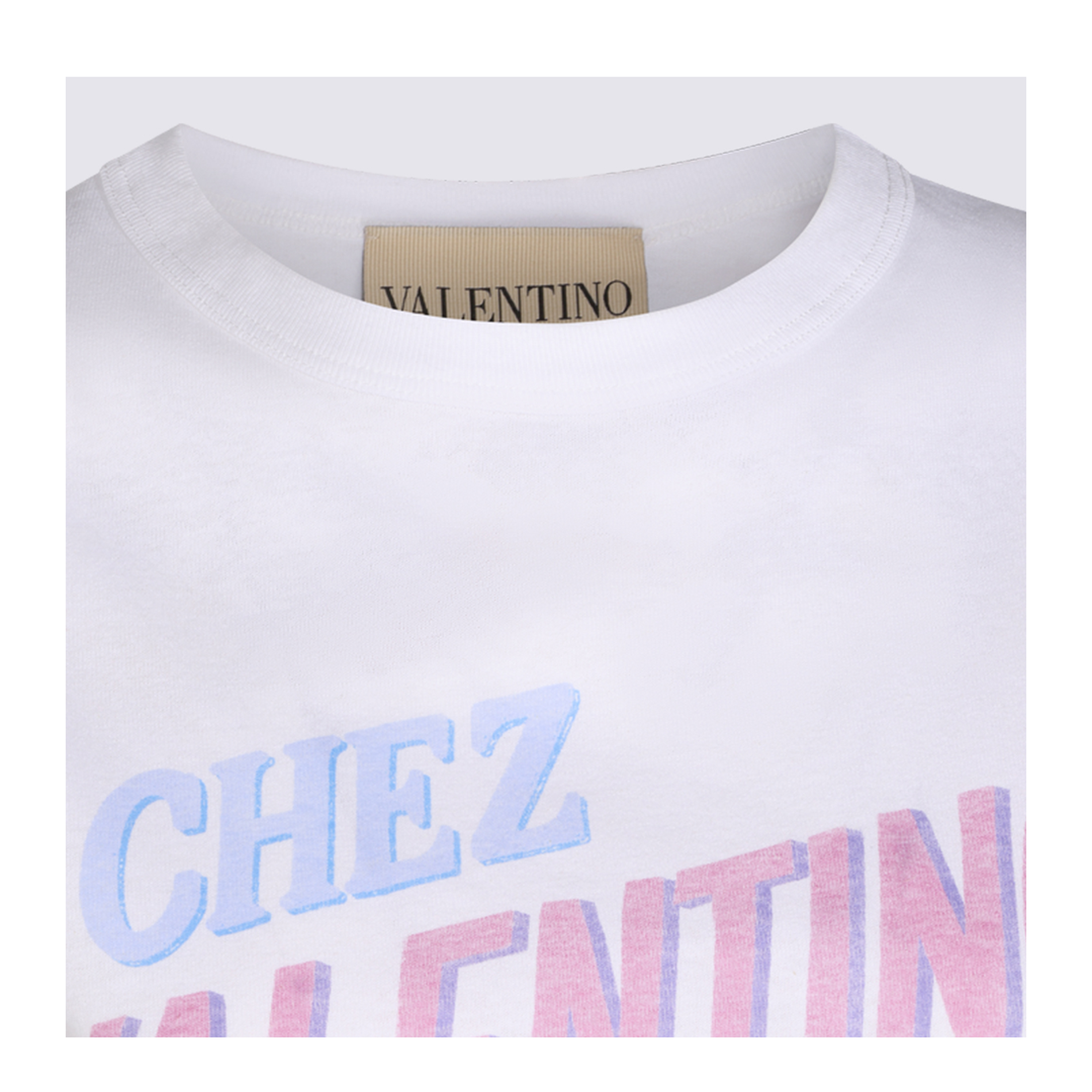 White Cotton T-Shirt With Logo Print
