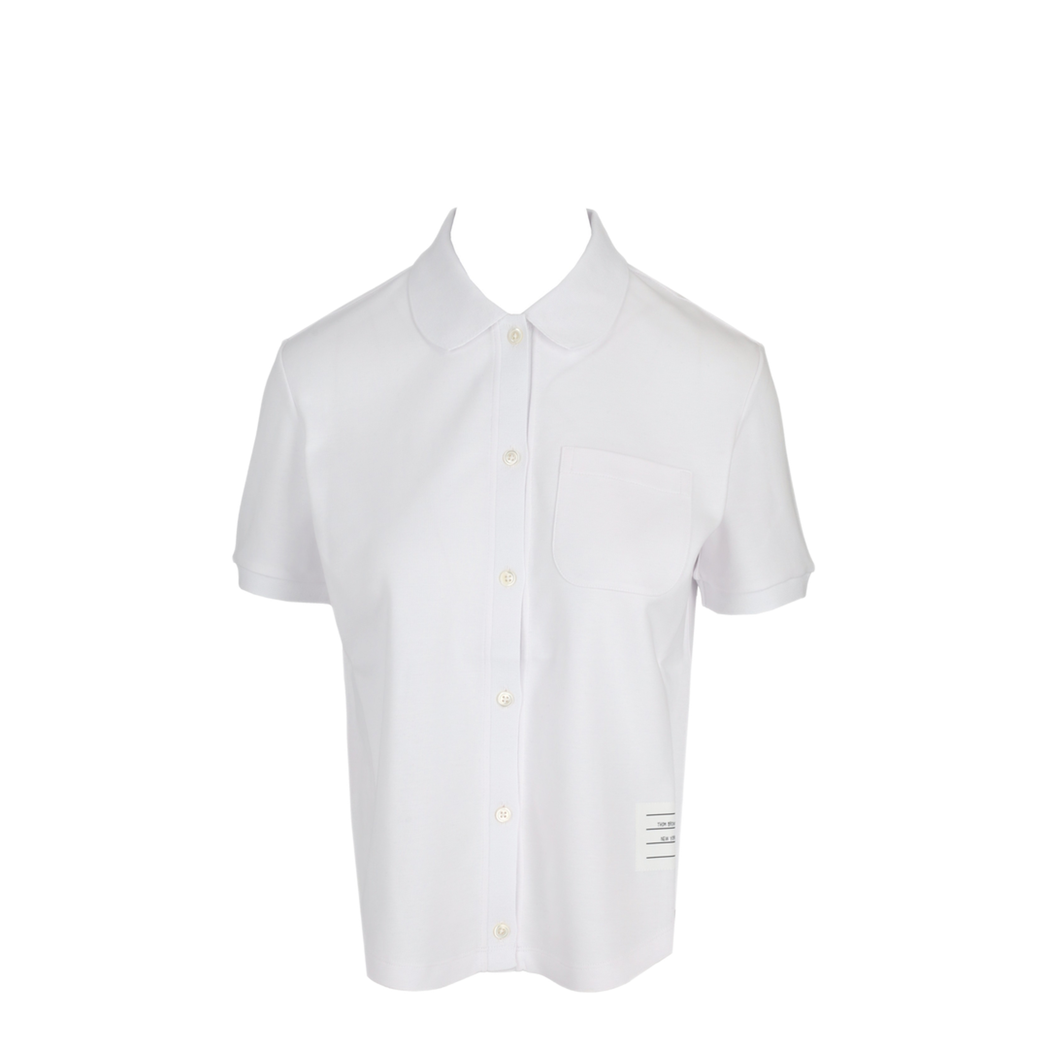 MAYFEYR - Thom Browne - Ss Round Collar Rib Cuff Button Down Shirt In Cotton Milano - FJP125AJ0055100